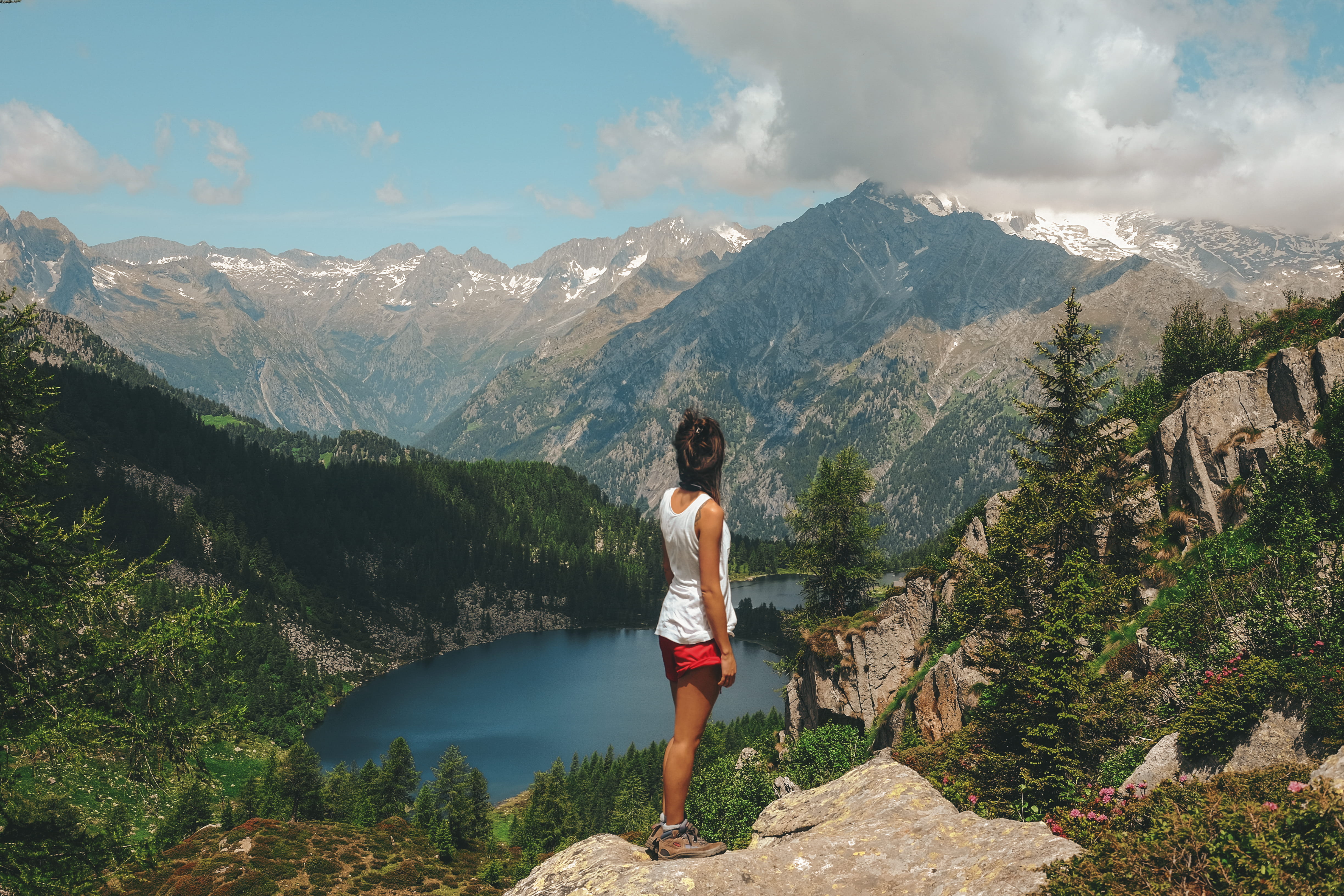 forest, green, woman, top, travel, italy, adult, rock - Object, 27mm, exercising, one Young Woman Only, journey, landscape, sports Training, old-fashioned, HD Wallpaper