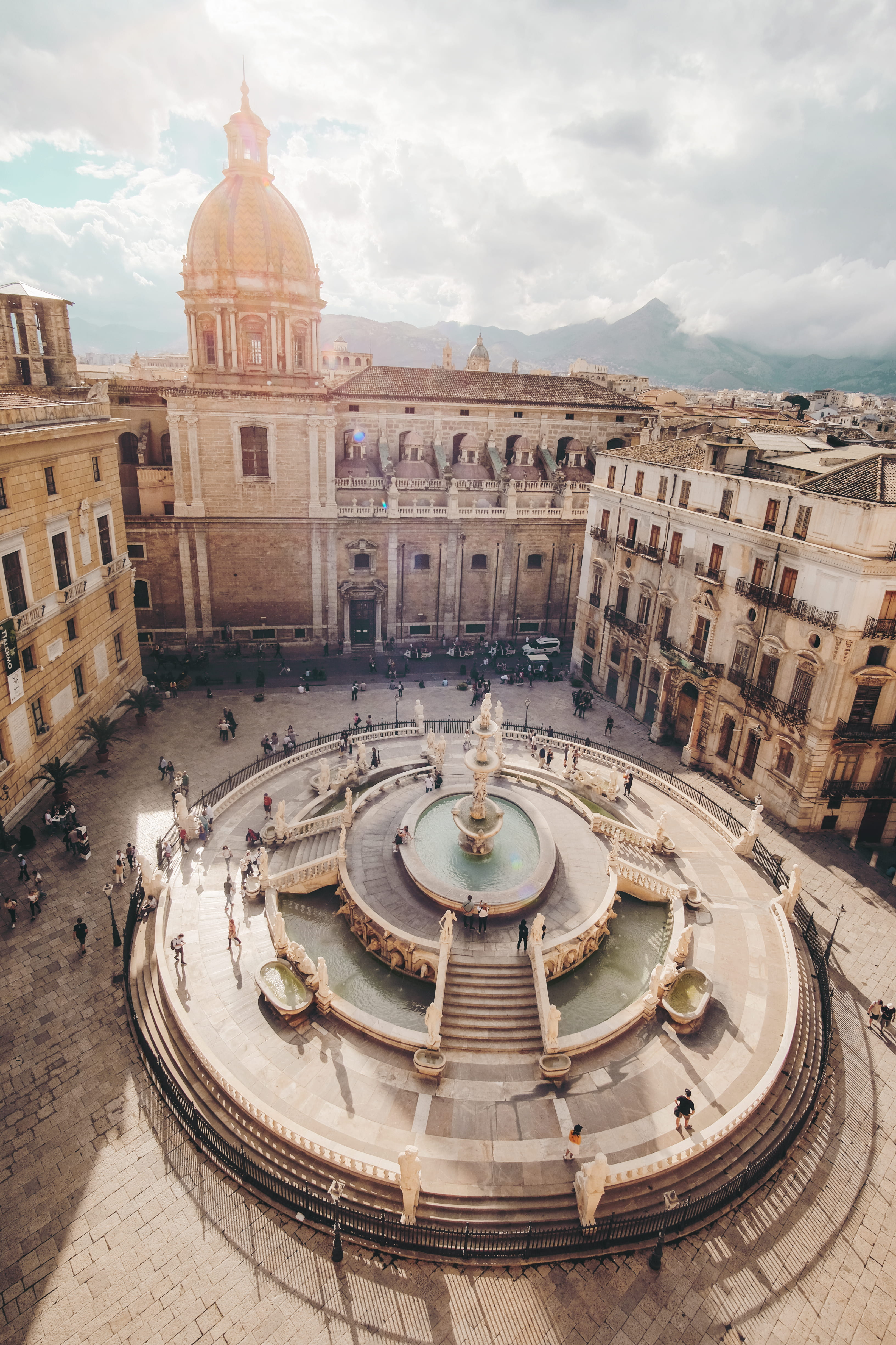 history, high, person, nature, high angle view, sky, fountain, day, building exterior, 4K, town, cloud - sky, travel, xt10, streetphotography, place, architecture, Phone HD Wallpaper