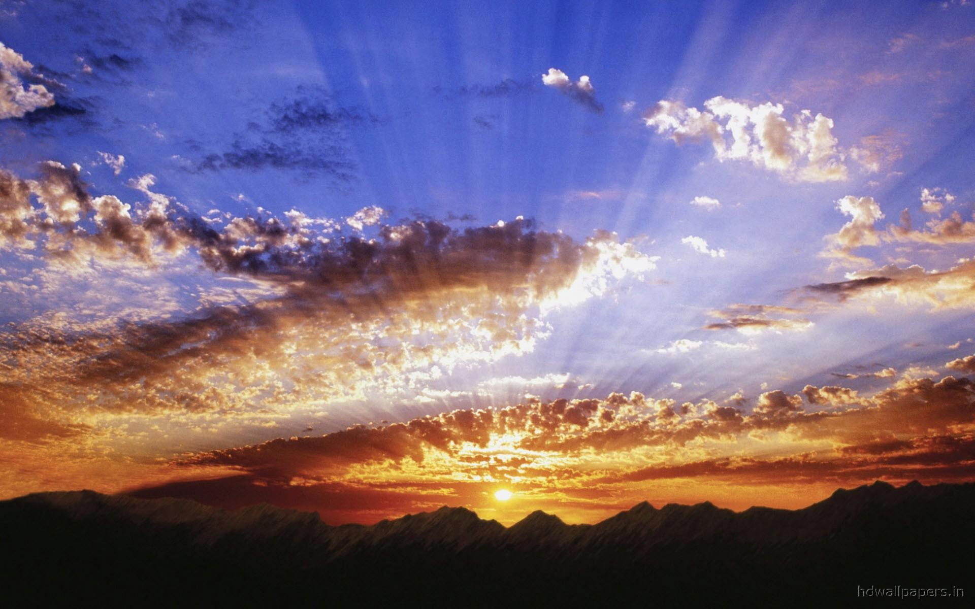 1080P, sunbeams, nature and landscape, HD Wallpaper