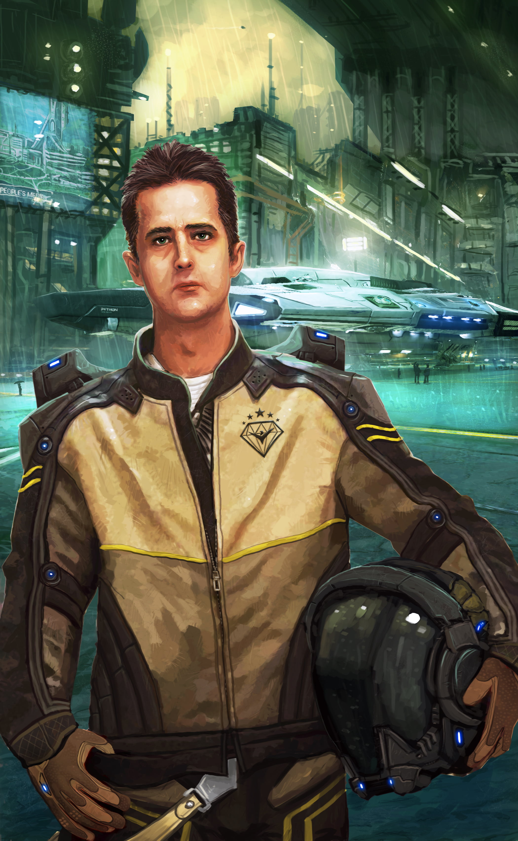 imperial guard, 2K, python, Elite: Dangerous, pilot, Commander, Kev-Art, Phone HD Wallpaper