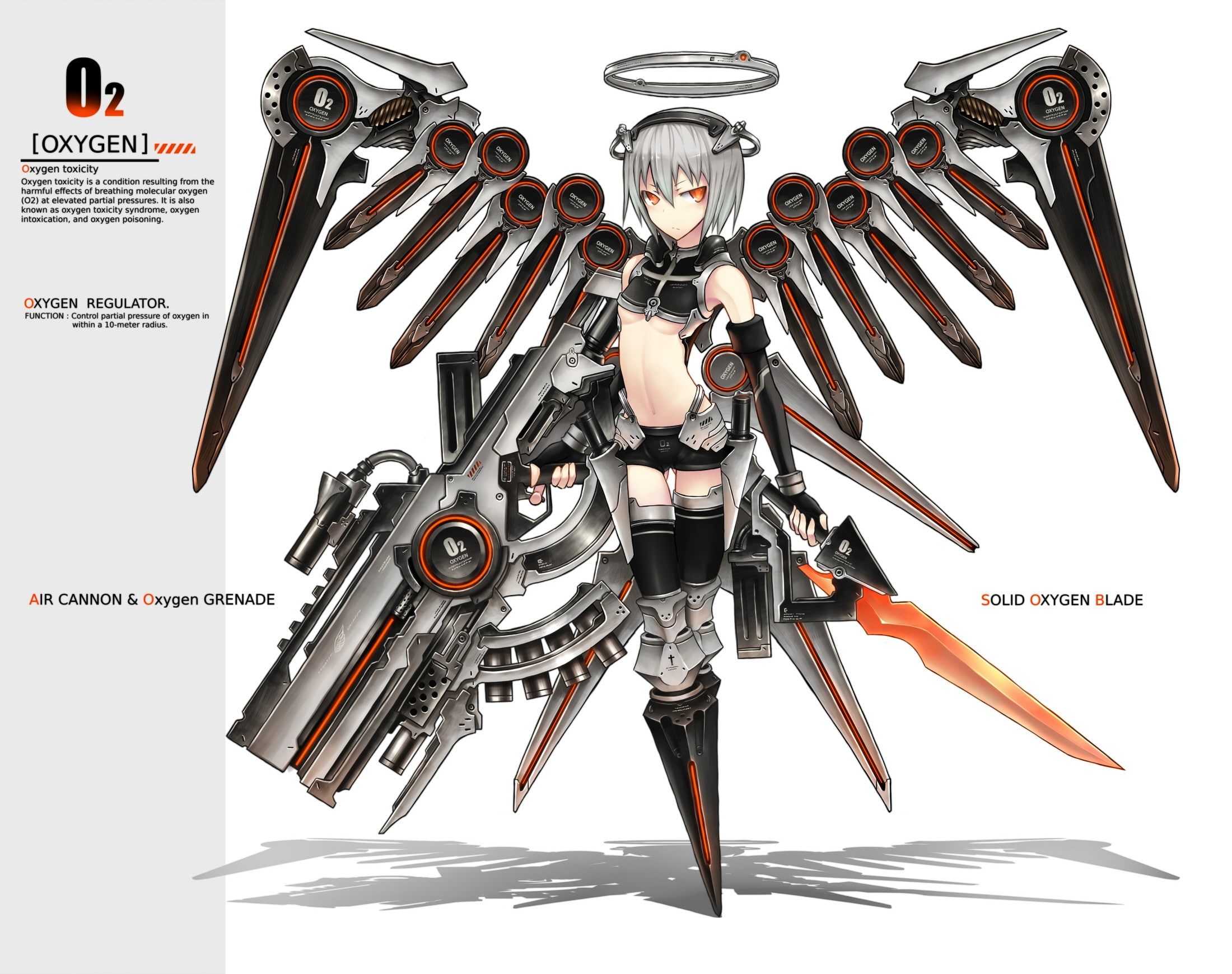 high angle view, Short, Anthropomorphism, ornaments, work tool, directly above, weapons, Blades, Origi, mechanical, Underboobs, GiA, eyes, collection, highs, HD Wallpaper