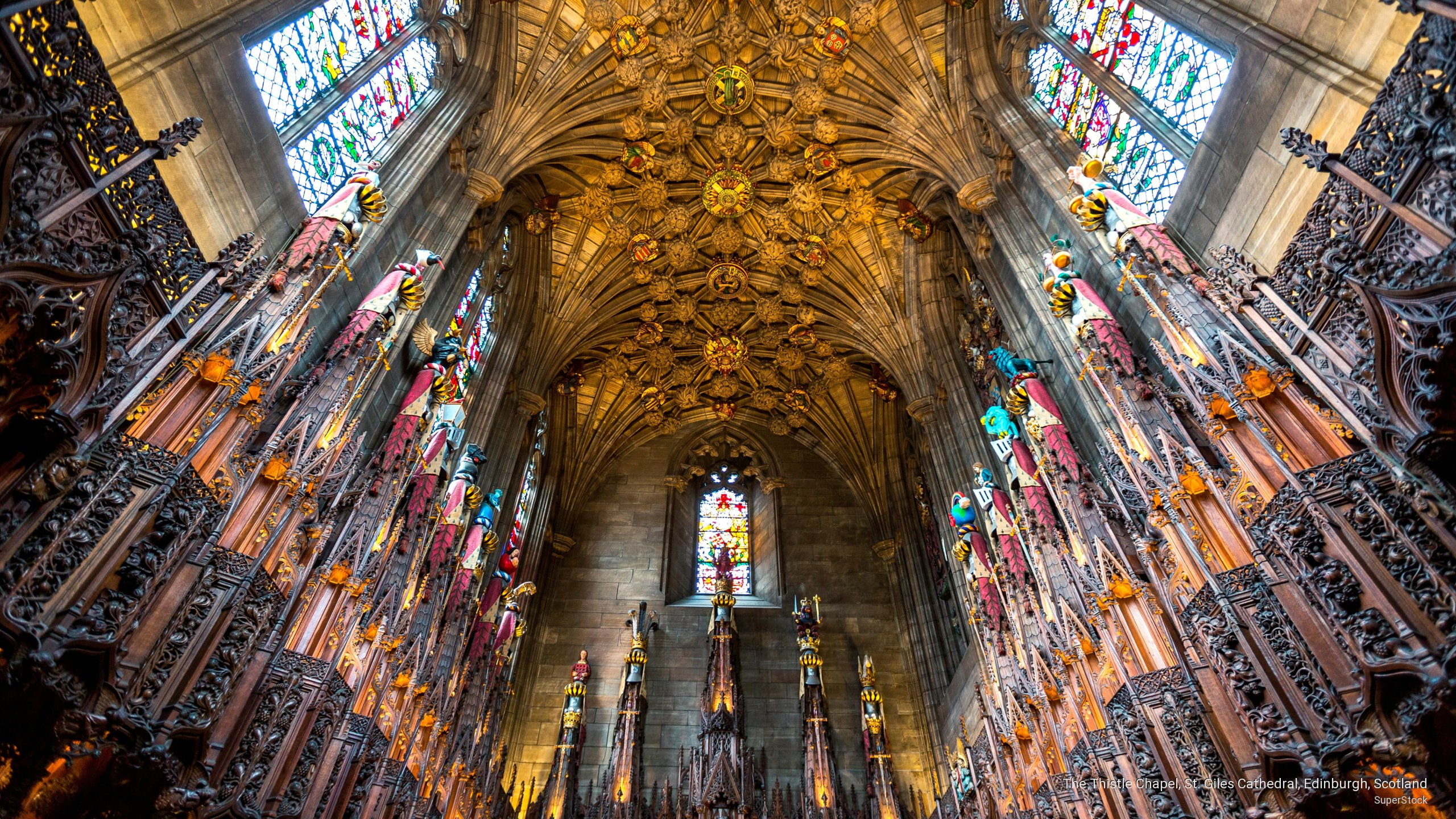 thistle, edinburgh, Architecture, chapel, giles, scotland, 2K, st, cathedral, HD Wallpaper
