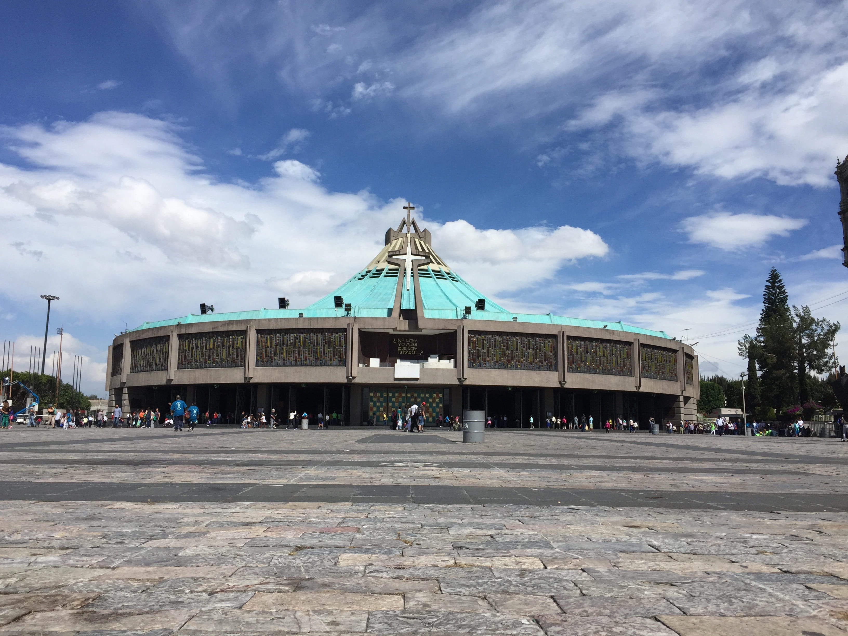day, sky, footpath, city, arts culture and entertainment, travel destinations, mexico city, incidental people, basilica of the virgin of guadalupe, nature, HD Wallpaper