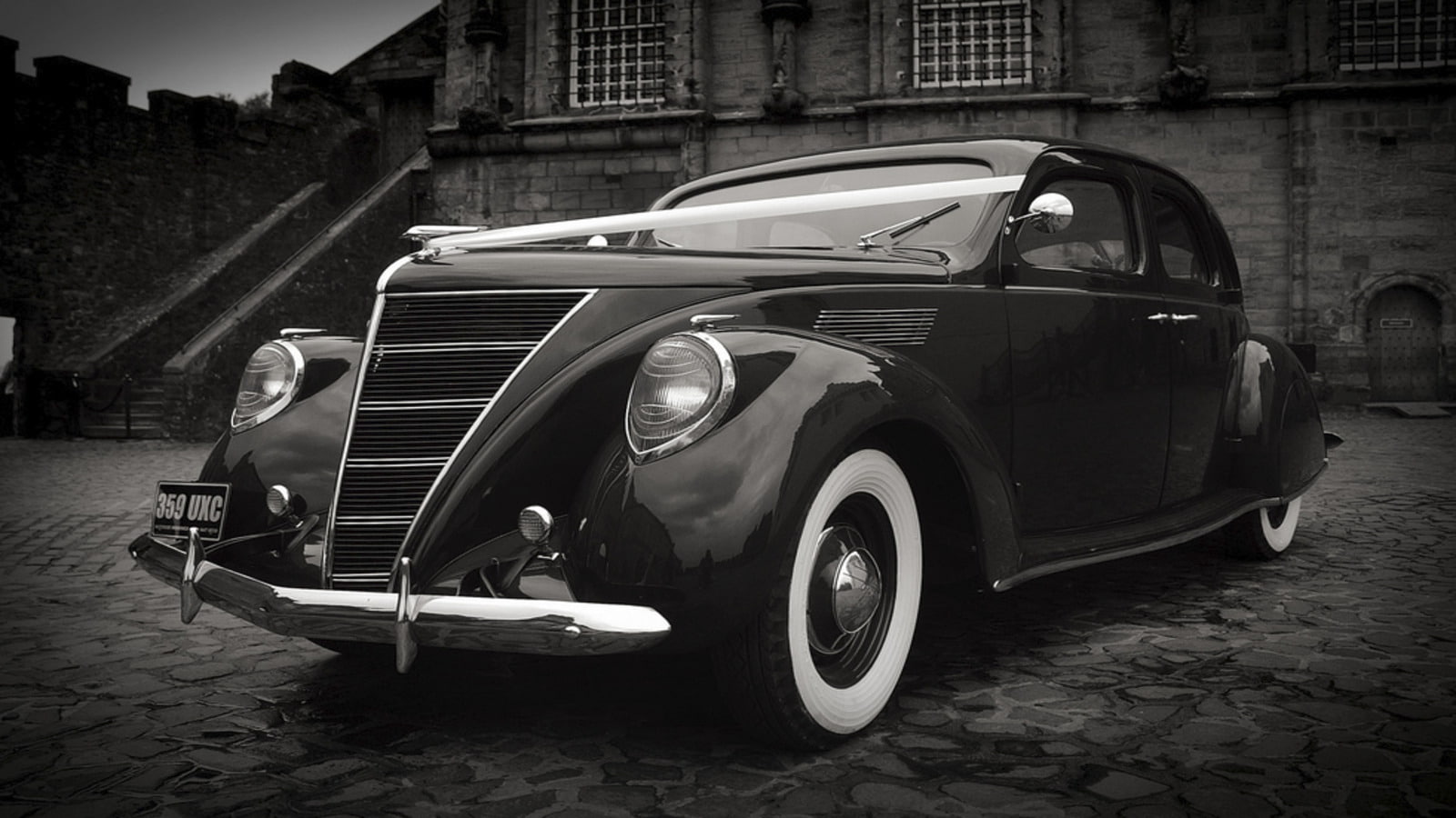 720P, Lincoln, Gangster, Black and White, 1937 Lincoln Zephyr, HD Wallpaper