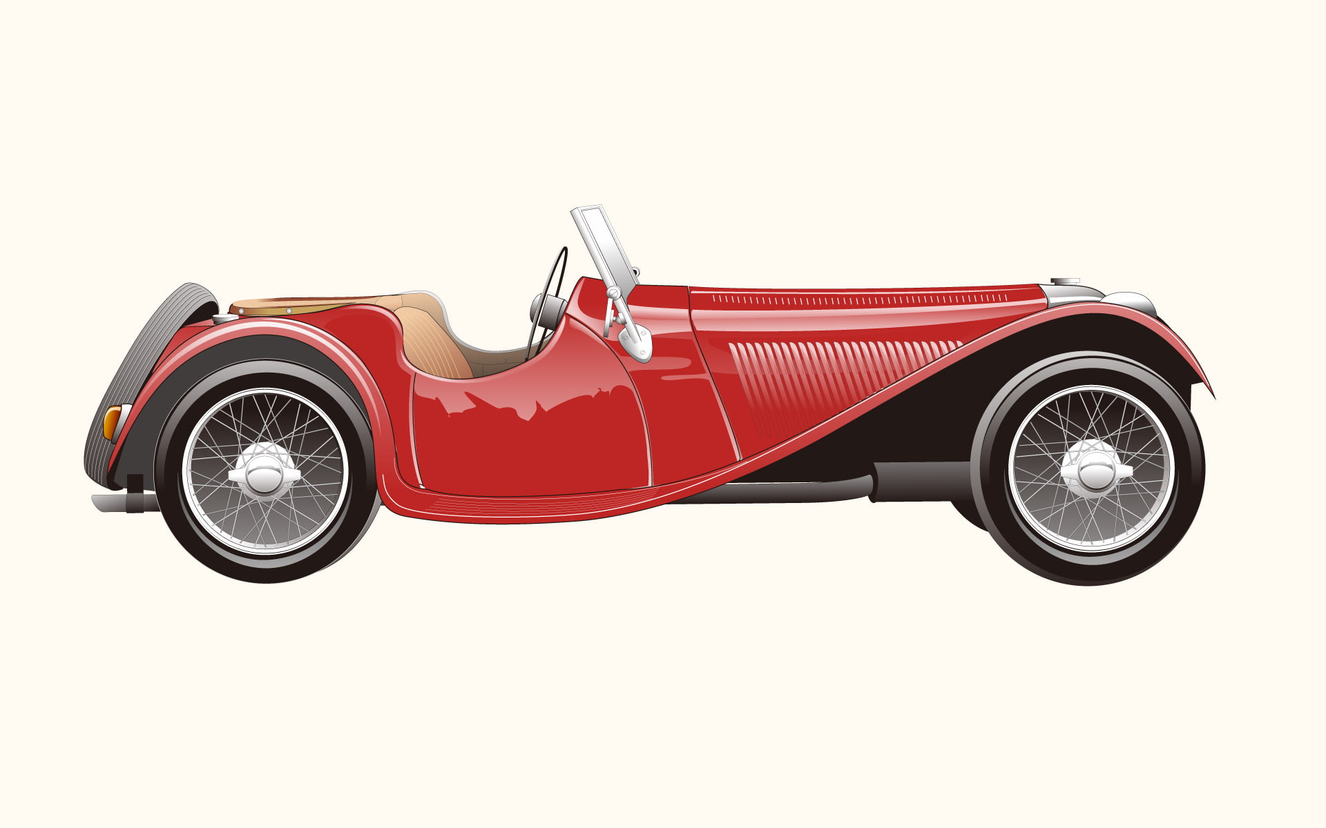 1080P, Jaguar, retro, 1937, SS100, vector, HD Wallpaper