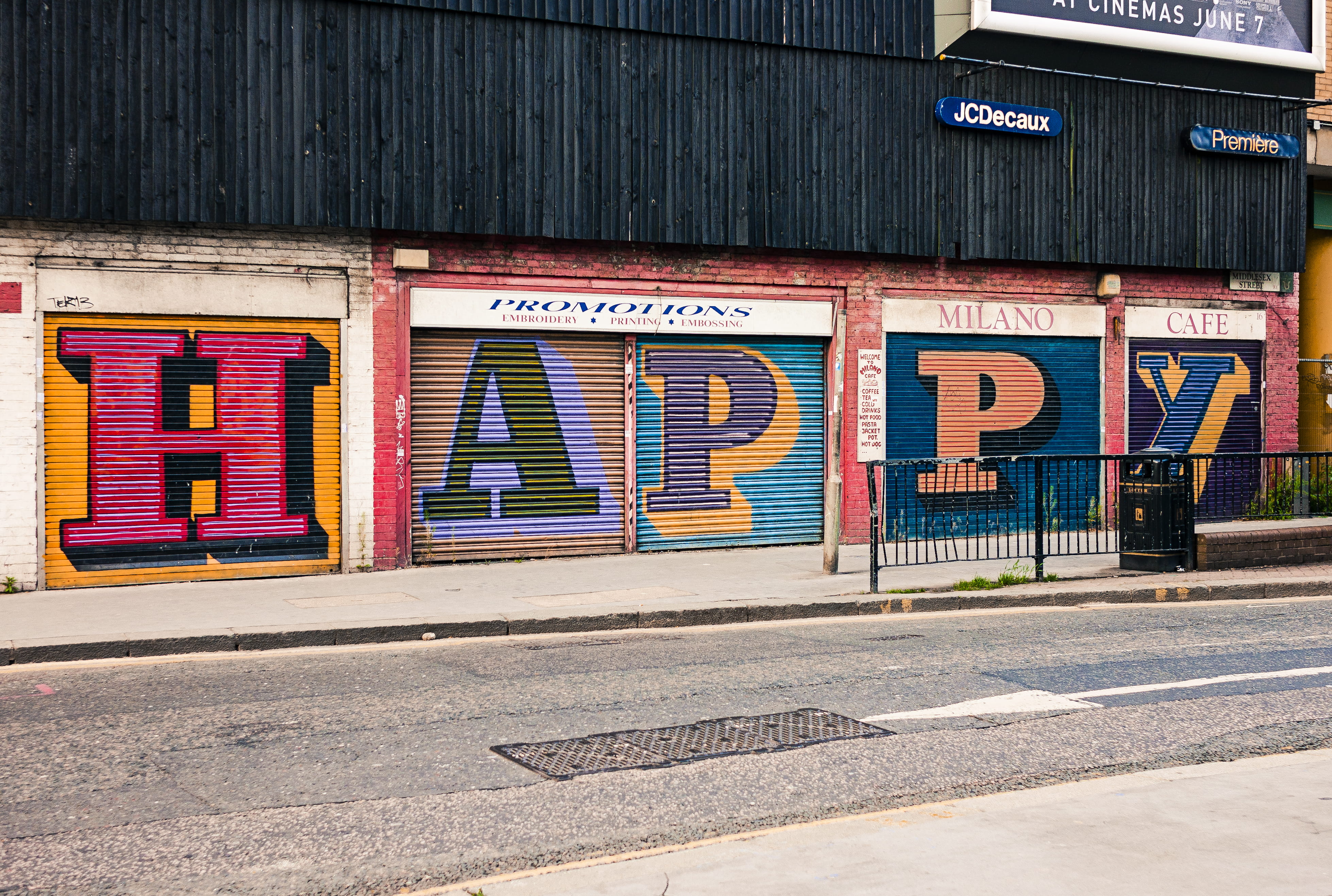 western script, food, pedestrian, happy, creativity, london, communication, sign, road, alphabet, nature, wall - building feature, footpath, architecture, HD Wallpaper