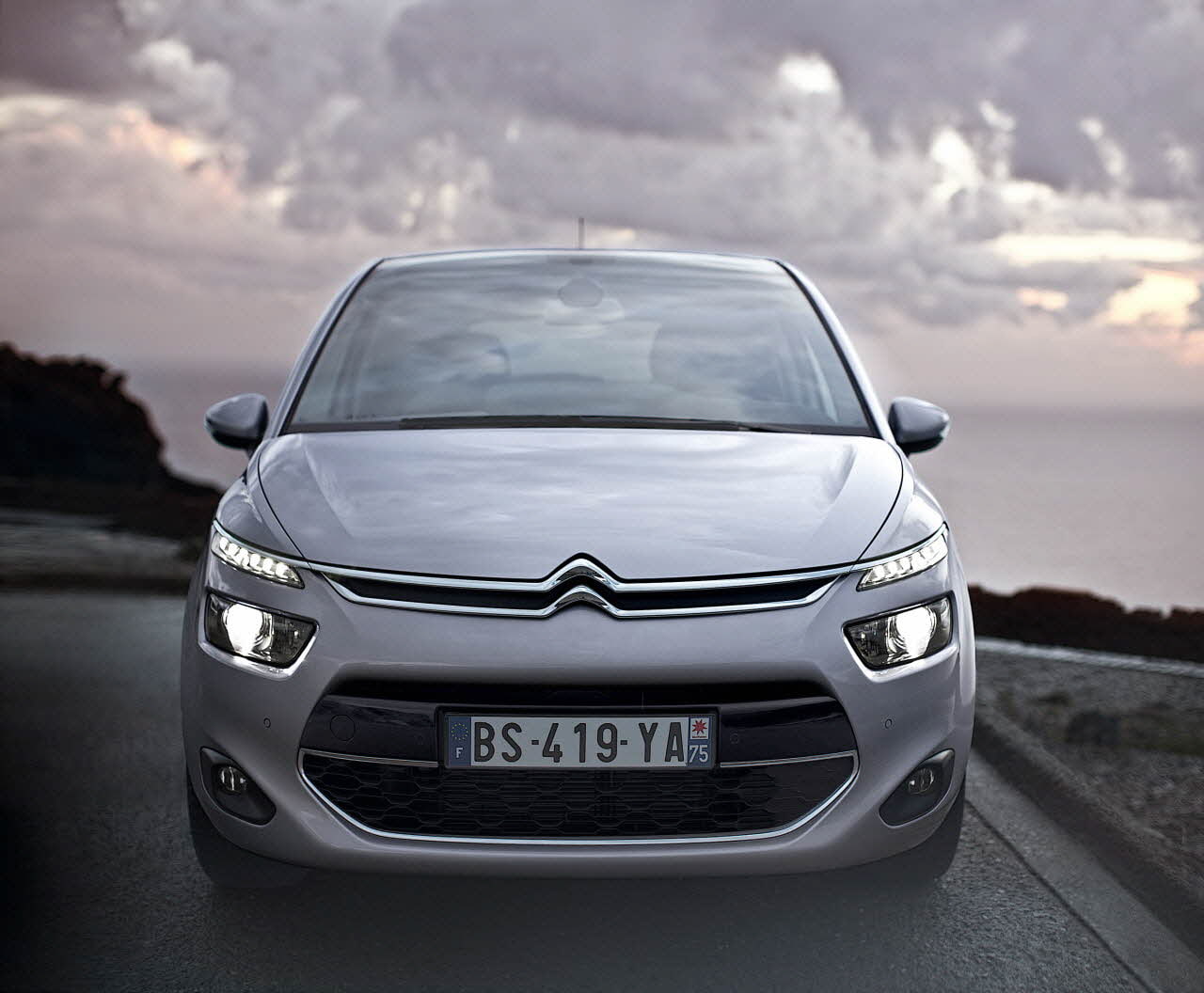 silver colored, road, outdoors, retro styled, travel, transportation, journey, nature, motion, sports car, road trip, sky, citroen, 720P, motor vehicle, HD Wallpaper