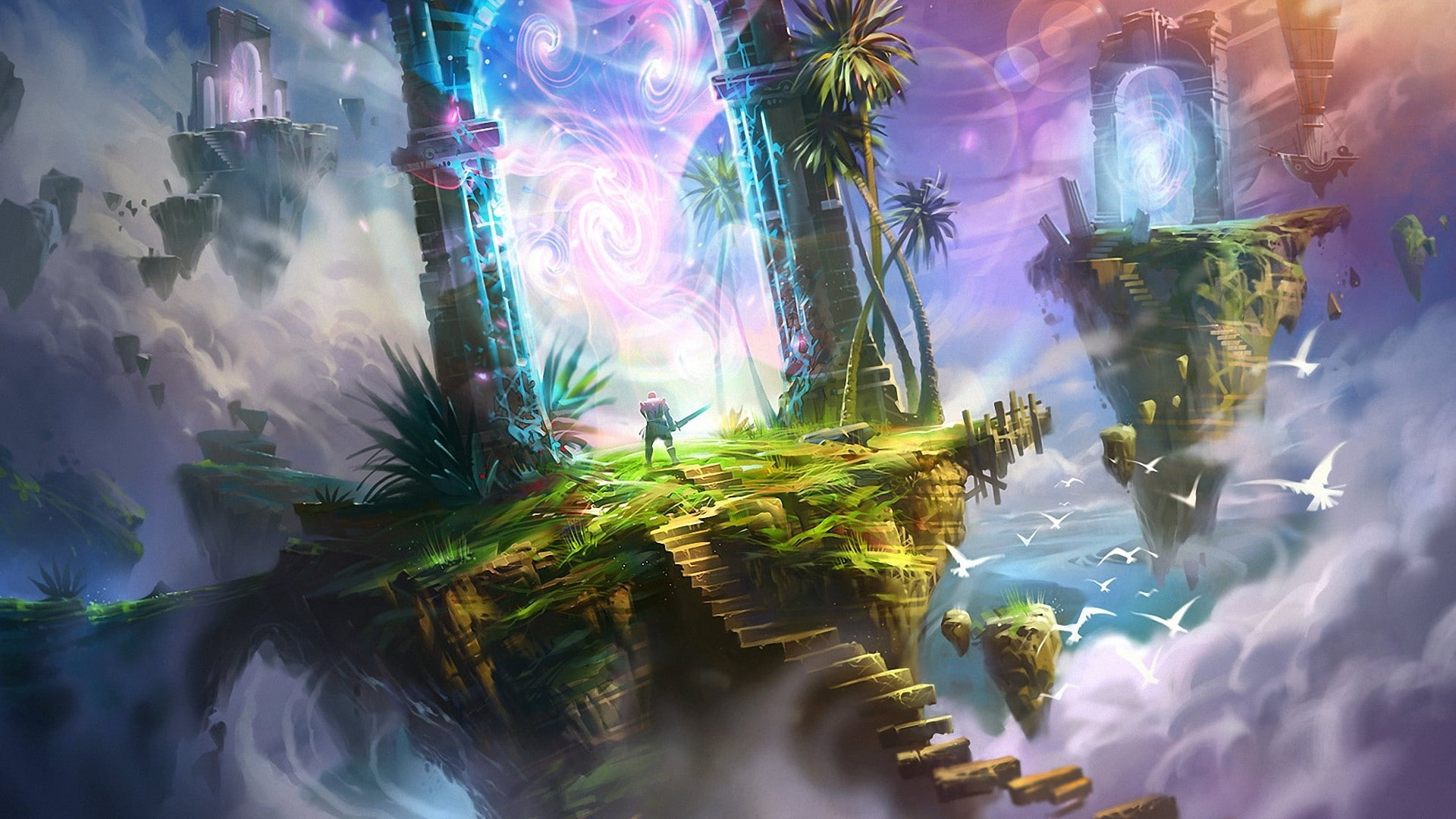 Portal (game), rocks, warrior, steps, 1080P, HD Wallpaper