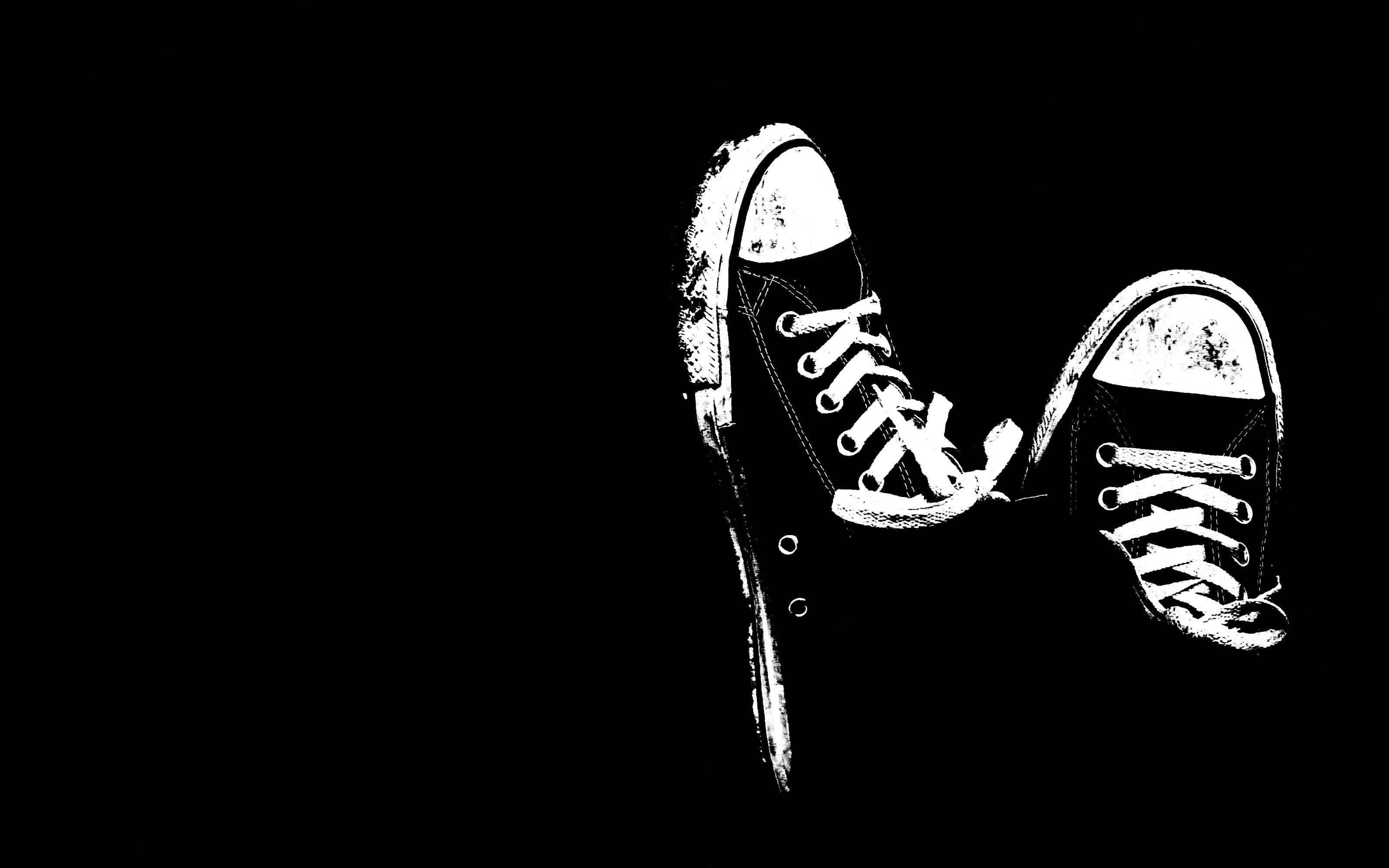 shoes, sneakers, black, 2K, Converse, hd, x, background, monochrome, art, HD Wallpaper