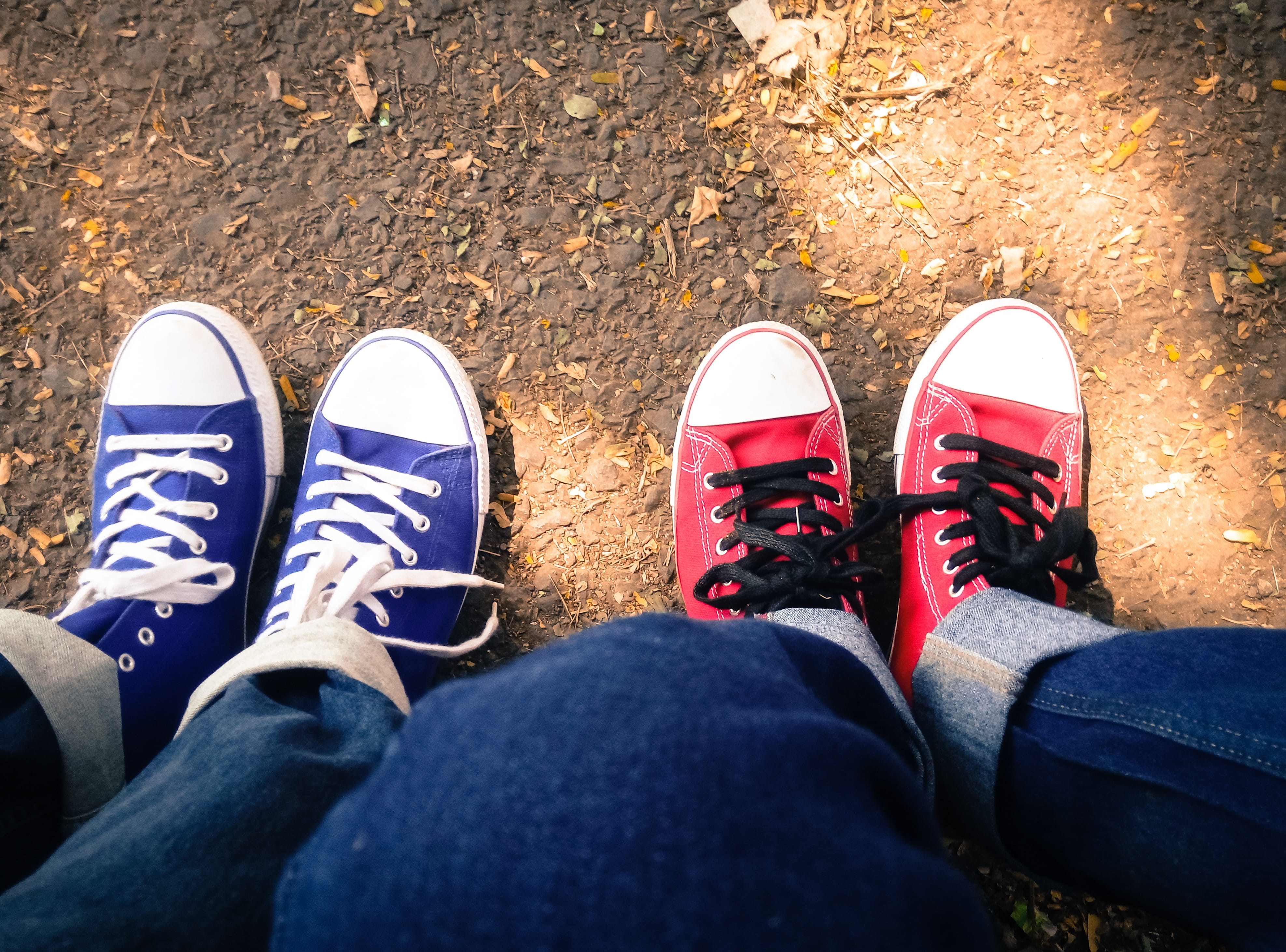 nature, Converse, real people, youth, pair, togetherness, style, men, leisure activity, fashion, casual, standing, human limb, legs, high angle view, casual clothing, HD Wallpaper