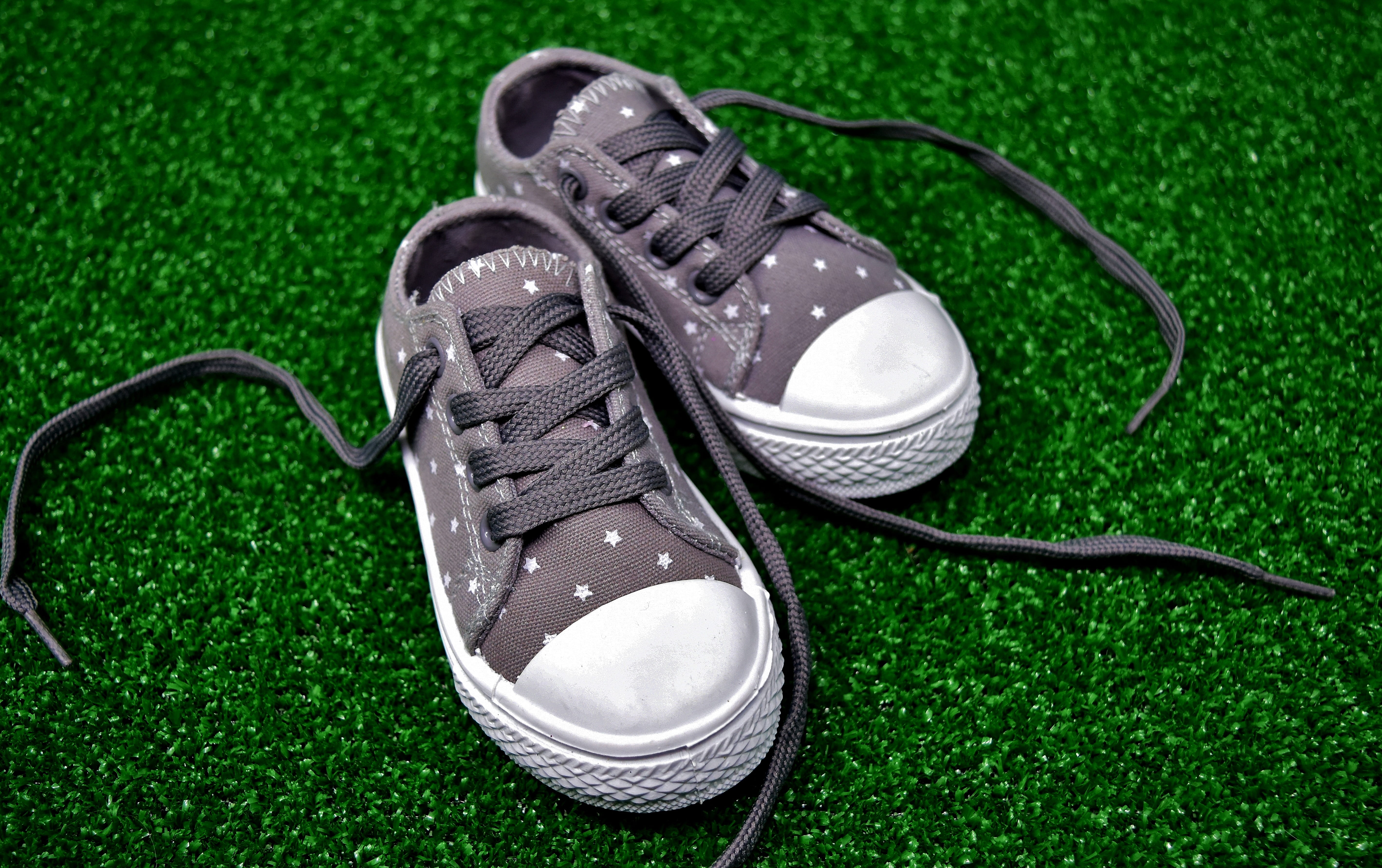 outdoors, lace - fastener, personal accessory, pair, white color, plant, sports shoes, childrens shoes, sneaker, compatibility, small, youth, absence, high angle view, HD Wallpaper