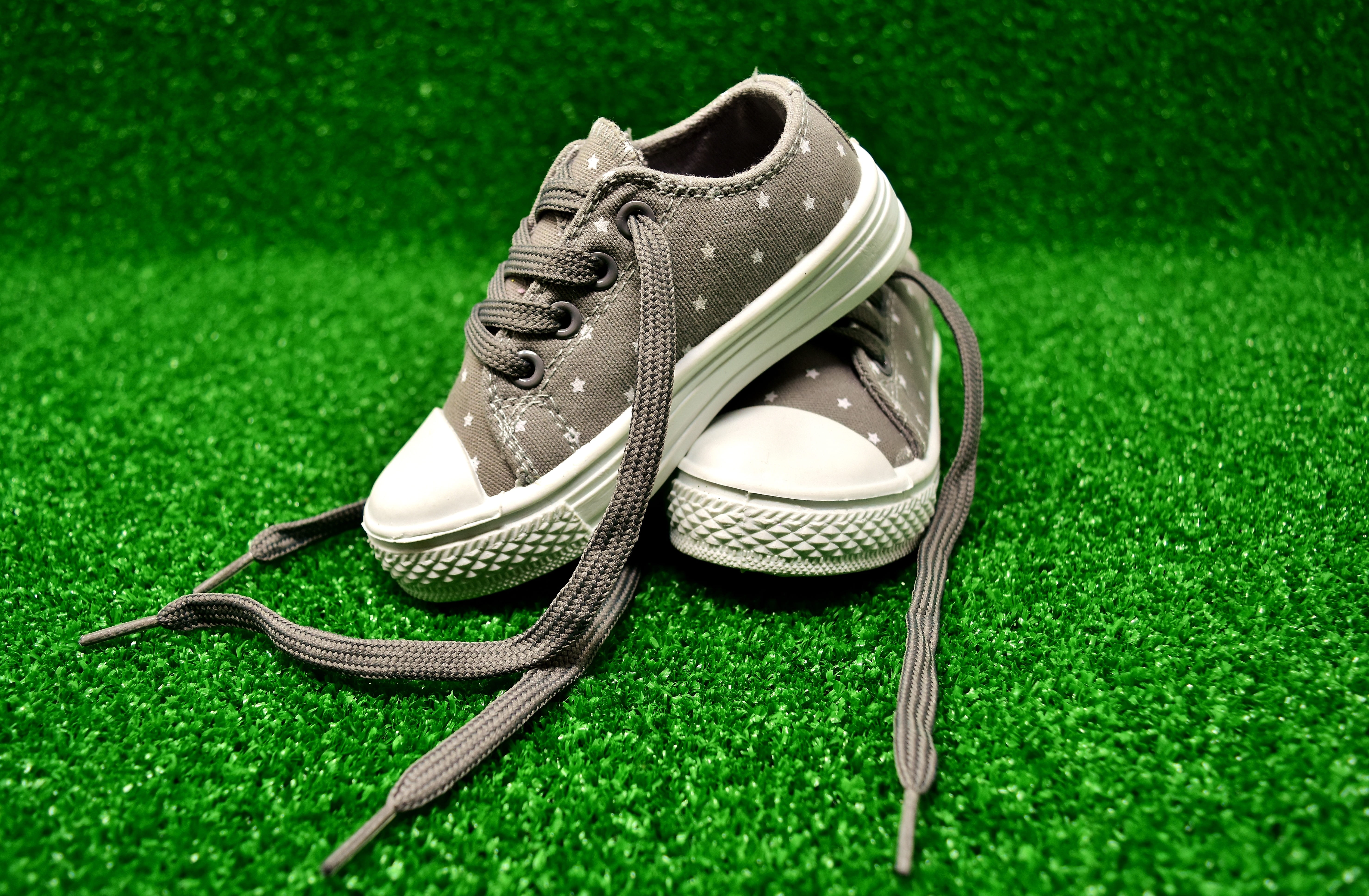 two objects, canvas shoe, green color, top, fabric, childrens shoes, still life, fashion, cute, no people, compatibility, sandal, outdoors, high angle view, HD Wallpaper