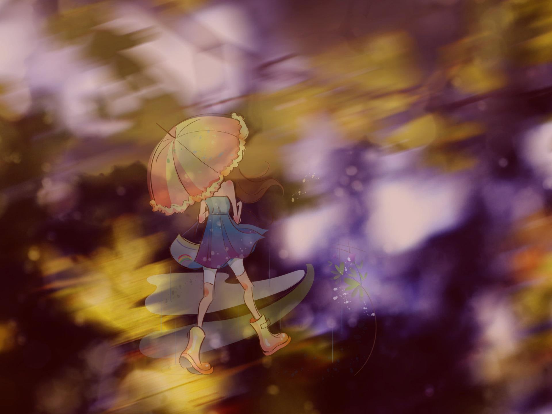 colors, girl, 1080P, september, abstract, mood, fantasy, HD Wallpaper