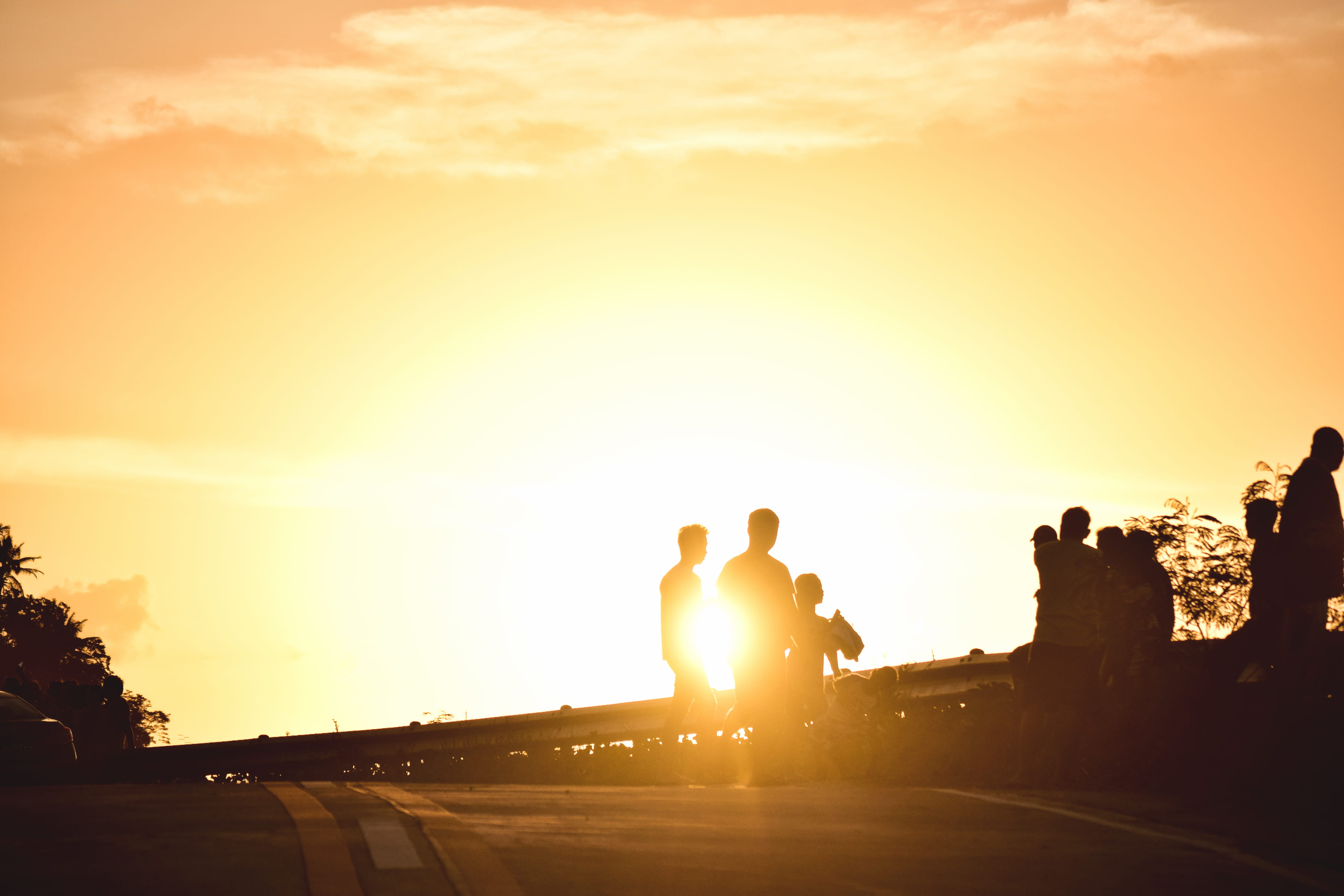 car, bright, sidewalk, looc road, philippines, sunlight, land vehicle, people, transportation, sky, sun, architecture, orange color, real people, cloud - sky, HD Wallpaper
