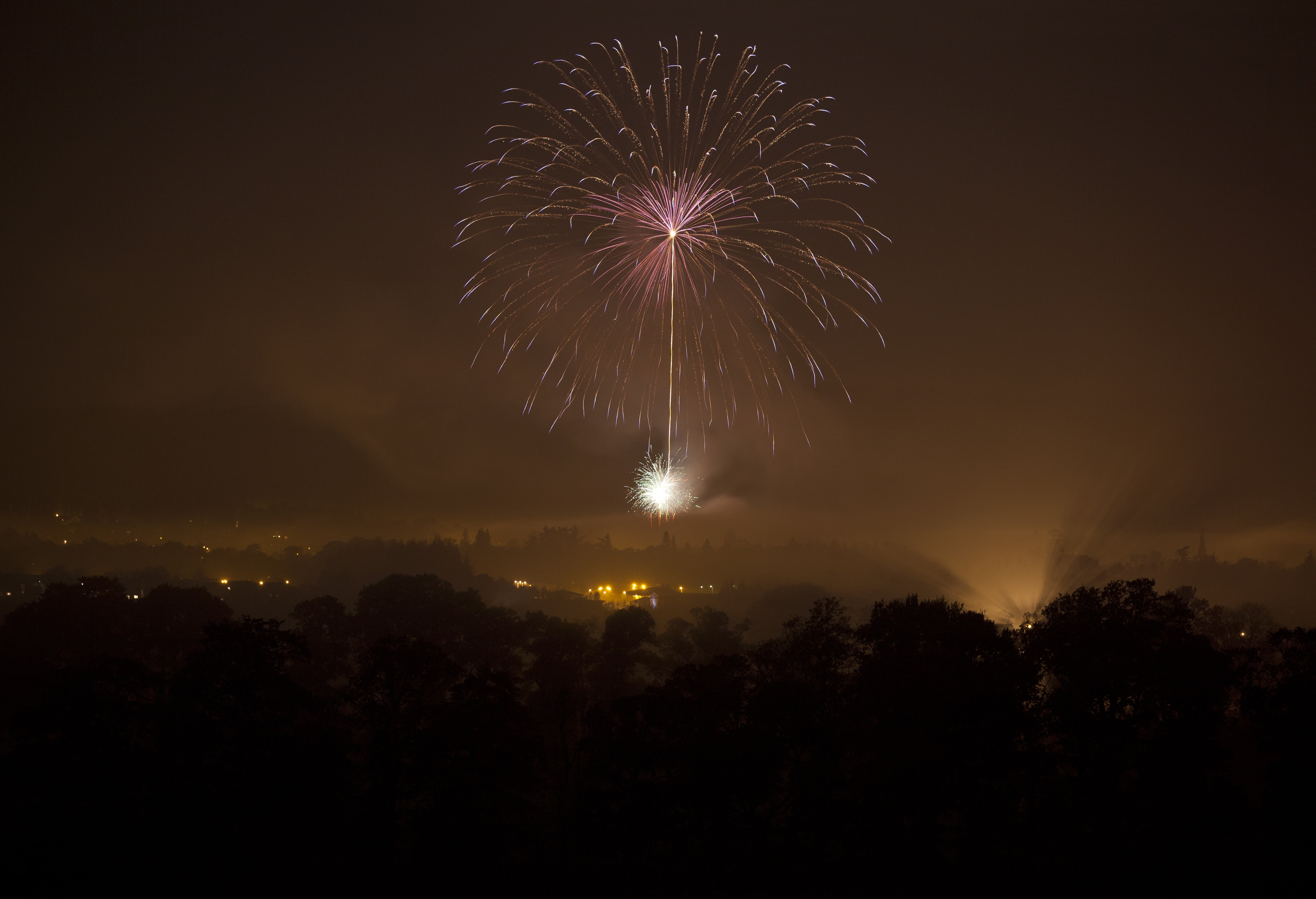 sparks, bonfire night, low angle view, celebration, firework display, night, glowing, event, silhouette, architecture, illuminated, motion, new years eve, HD Wallpaper