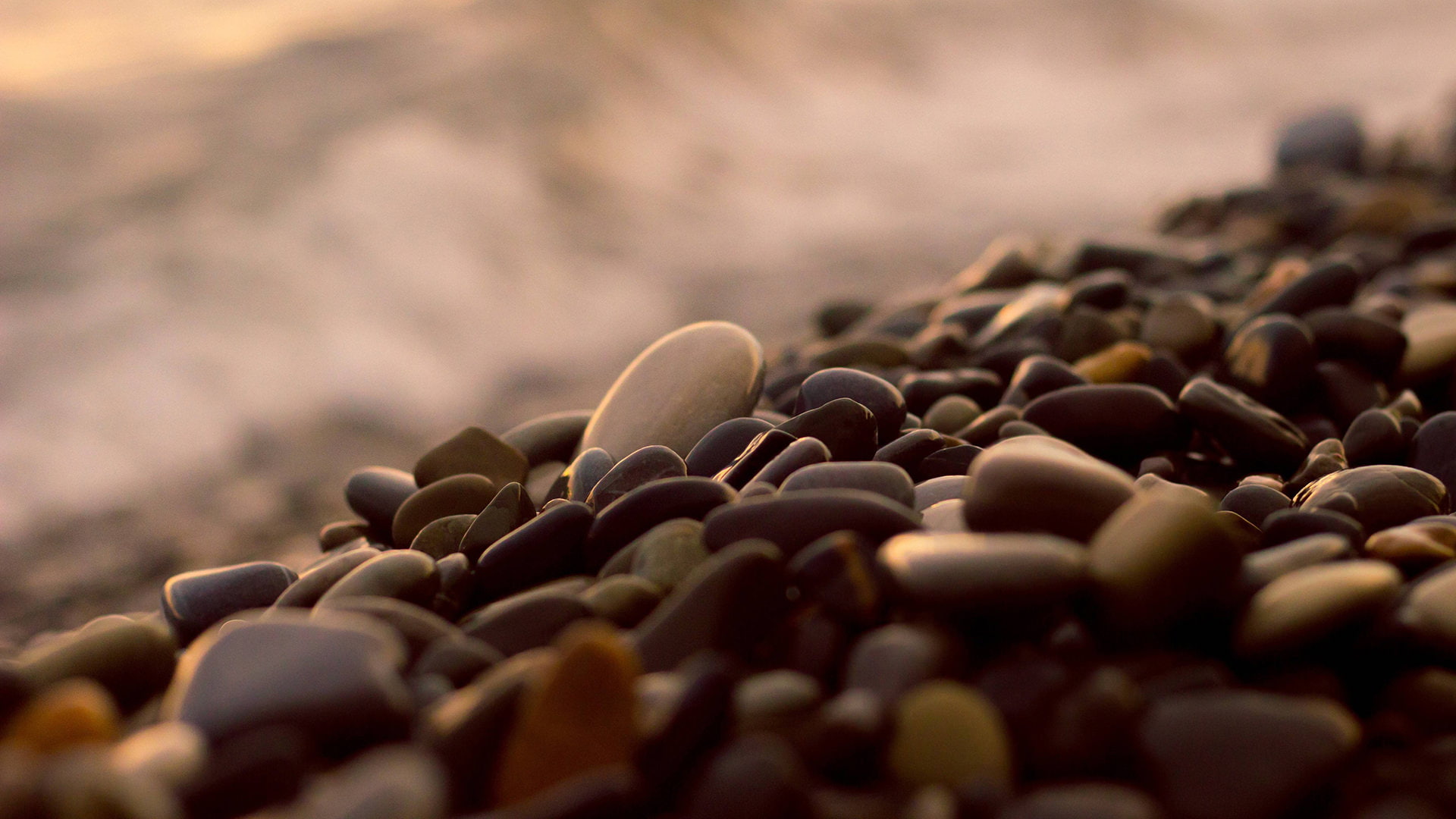snack, chocolate, photography, selective focus, day, brown, solid, heap, food, sweet food, stones, outdoors, beach, sky, abundance, close-up, land, pebbles, HD Wallpaper