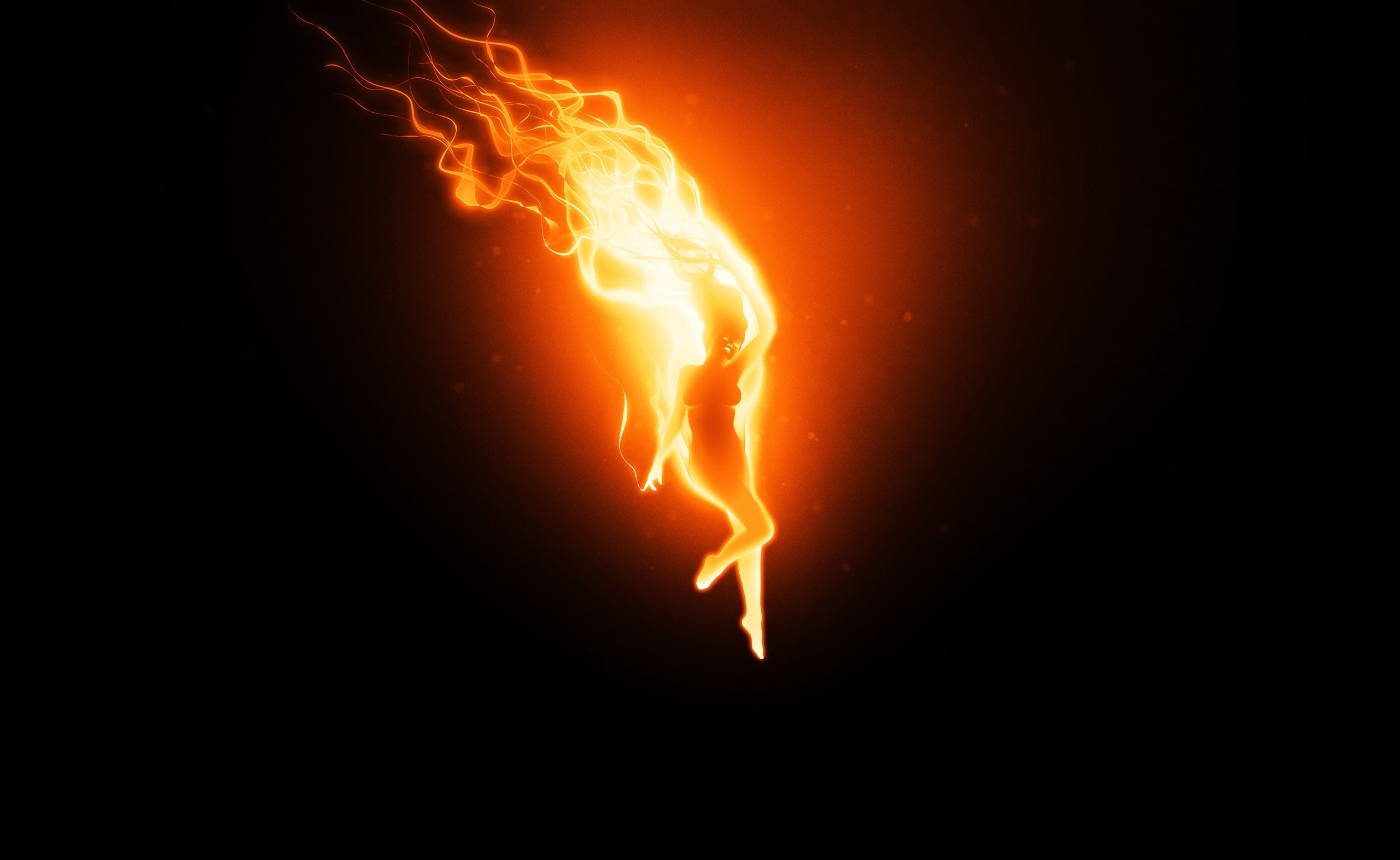 flame, nature, warning sign, black background, indoors, communication, studio shot, orange, motion, fire - natural phenomenon, burning, Fire, orange color, HD Wallpaper