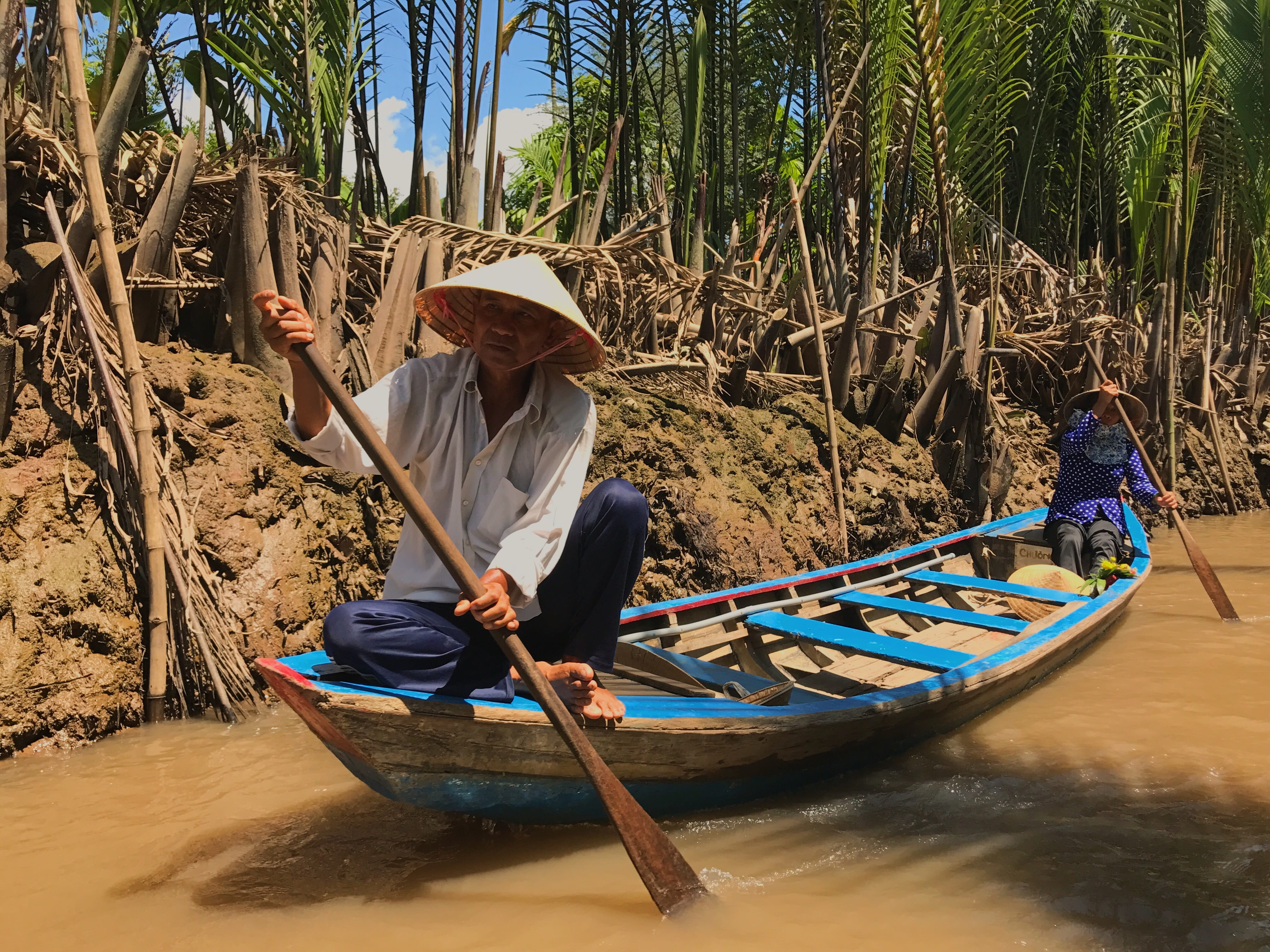 people, water, full length, day, daytime, transportation, fisherman, leisure activity, barefoot, outdoors, rowing, person, riding, oar, men, canoe, clothing, HD Wallpaper