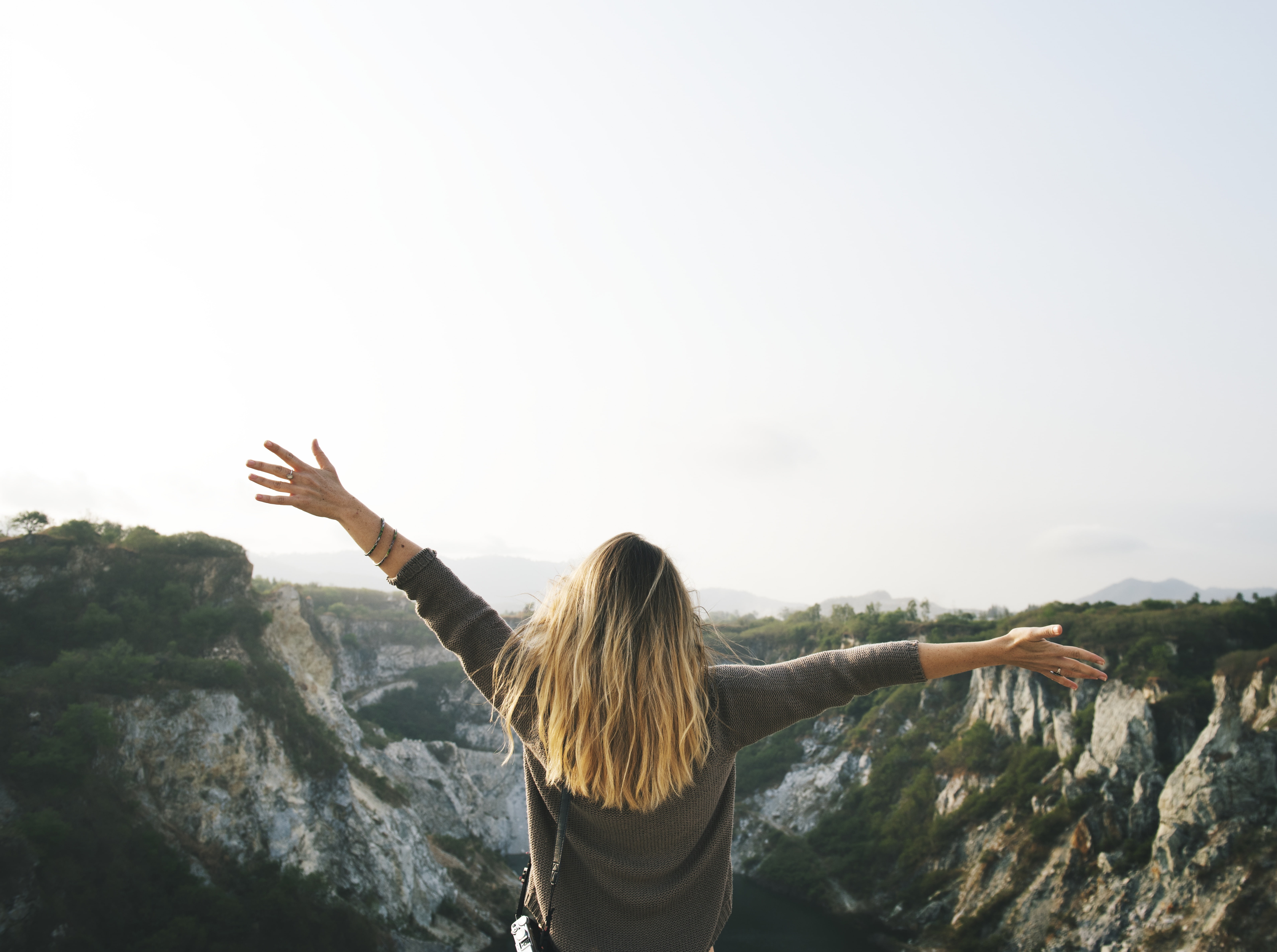 Fresh, Nature, Hobby, recess, Peaceful, sky, adult, Serene, long, rear view, standing, Woman, human limb, tourism, Vacation, limb, Relax, leisure activity, HD Wallpaper