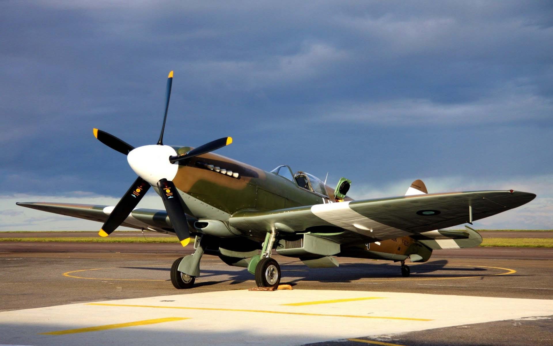 WW2, 1080P, during the second world war, the airport Parking, Curtiss P-40, military historical club, the plane, fighter, Tomahawk, RAF, private collection, HD Wallpaper