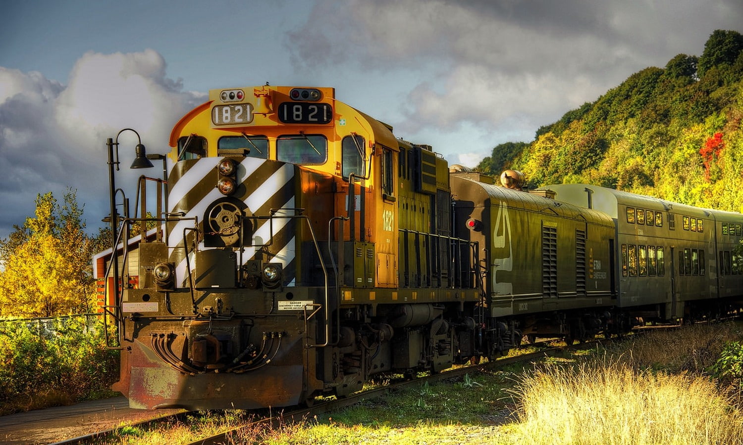 720P, shrubs, landscape, train, railway, machine, technology, hills, HD Wallpaper