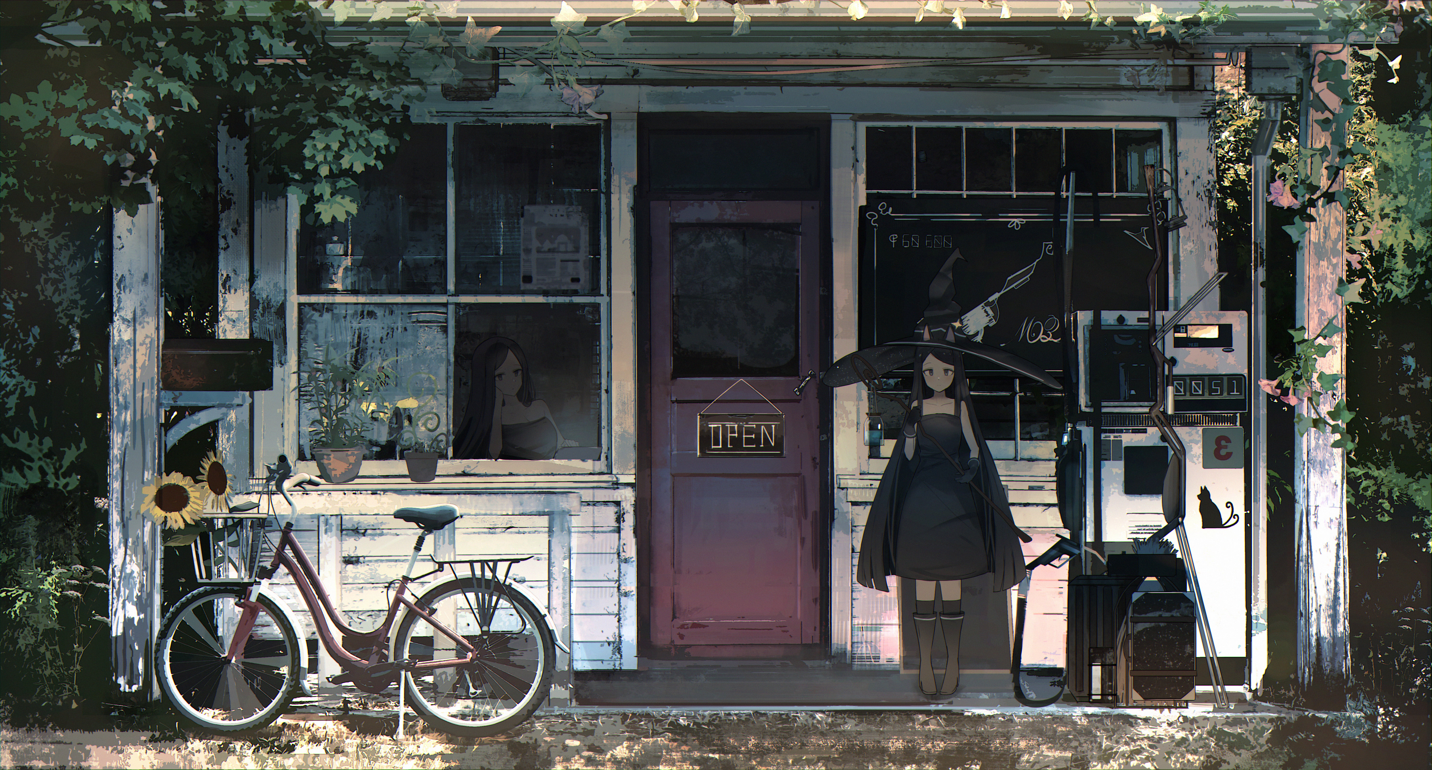 bycicle, witch, 5K, HD Wallpaper