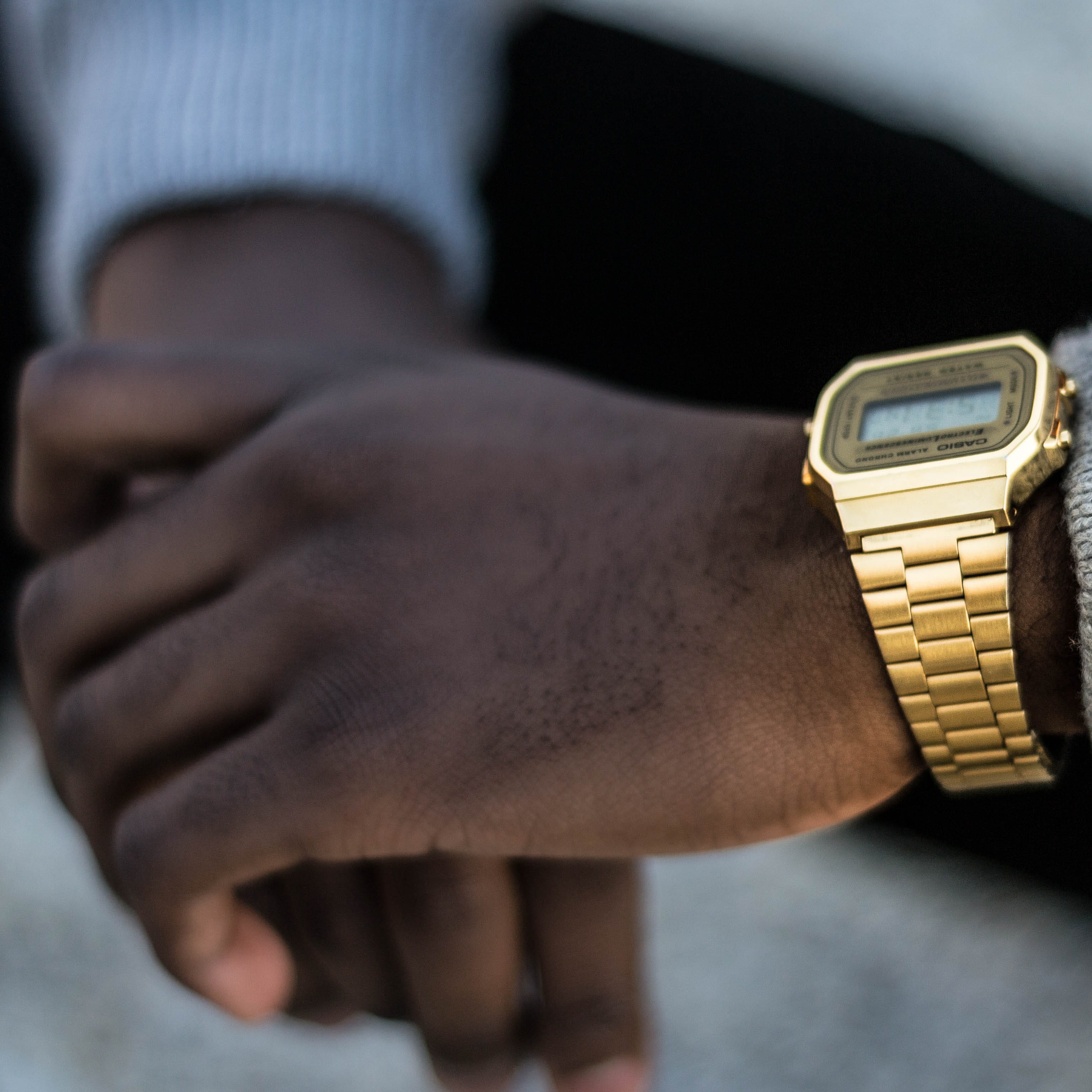 close-up, watch, males, digital, hands, wrist, fashion, person, body part, men, wristwatch, safety, human joint, human hand, one person, studio shot, 2K, Phone HD Wallpaper