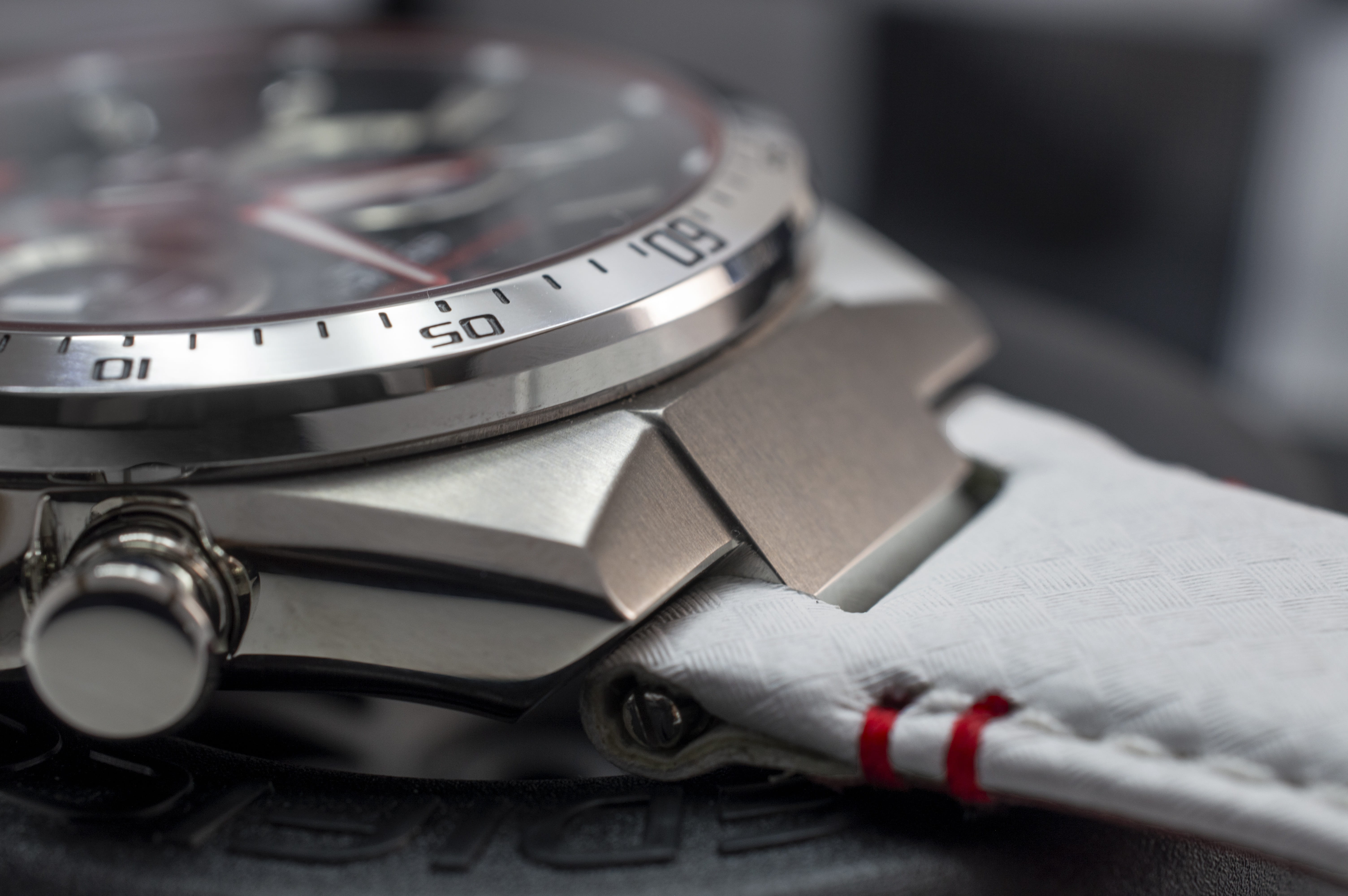 still life, silver colored, table, focus on foreground, no people, close-up, fashion, 5K, high angle view, number, technology, red, watch, studio shot, HD Wallpaper