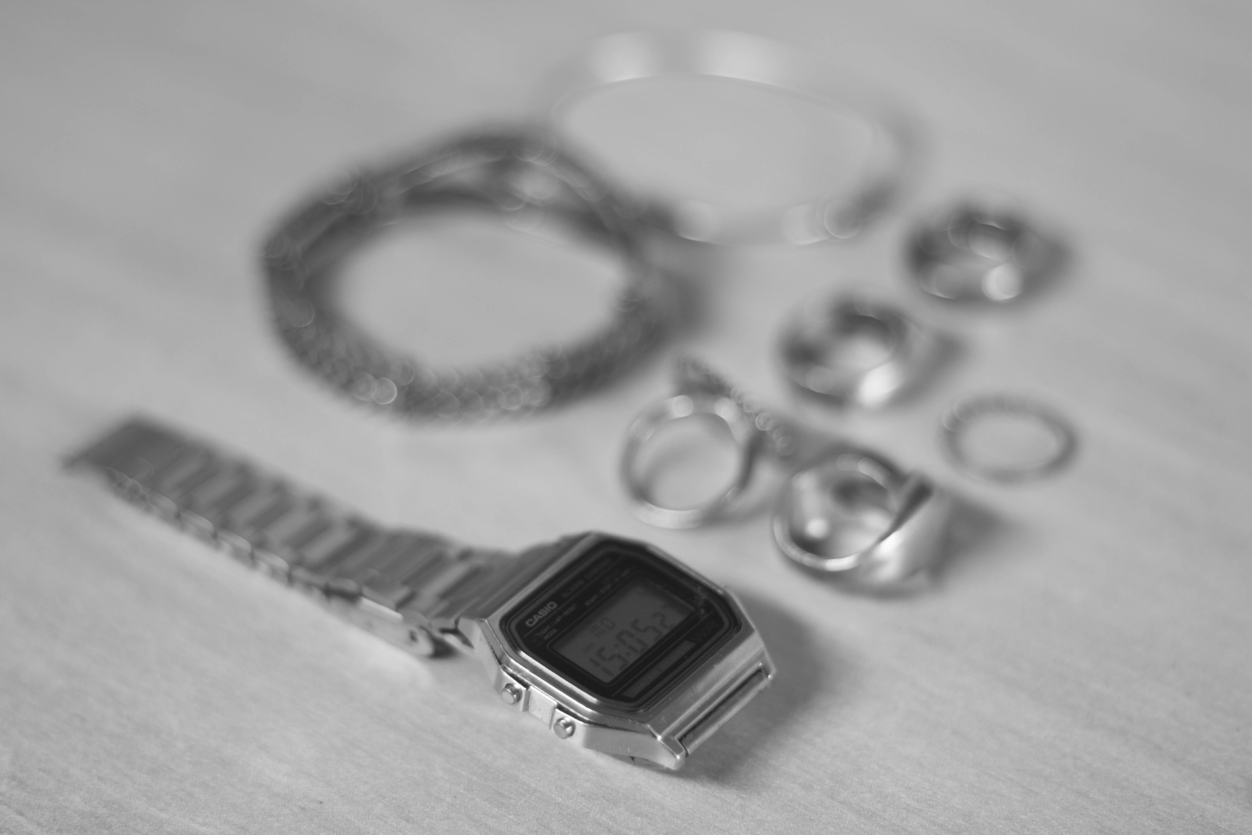 no people, transparent, woman, table, digital, women, focus on foreground, design, glass - material, still life, equipment, watch, casio, bijou, metal, HD Wallpaper