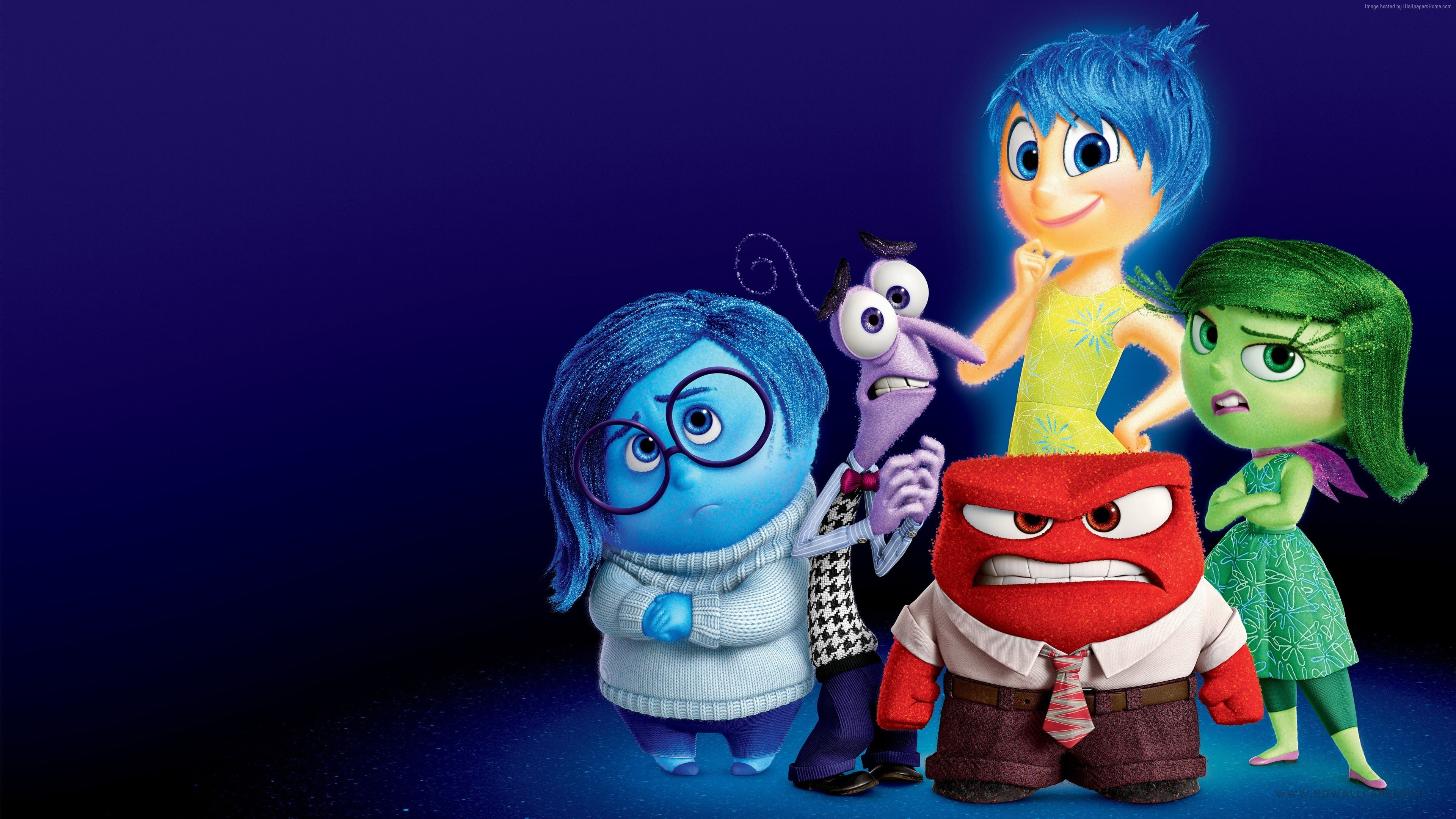 4K, best movies of 2015, Inside out, cartoon, HD Wallpaper
