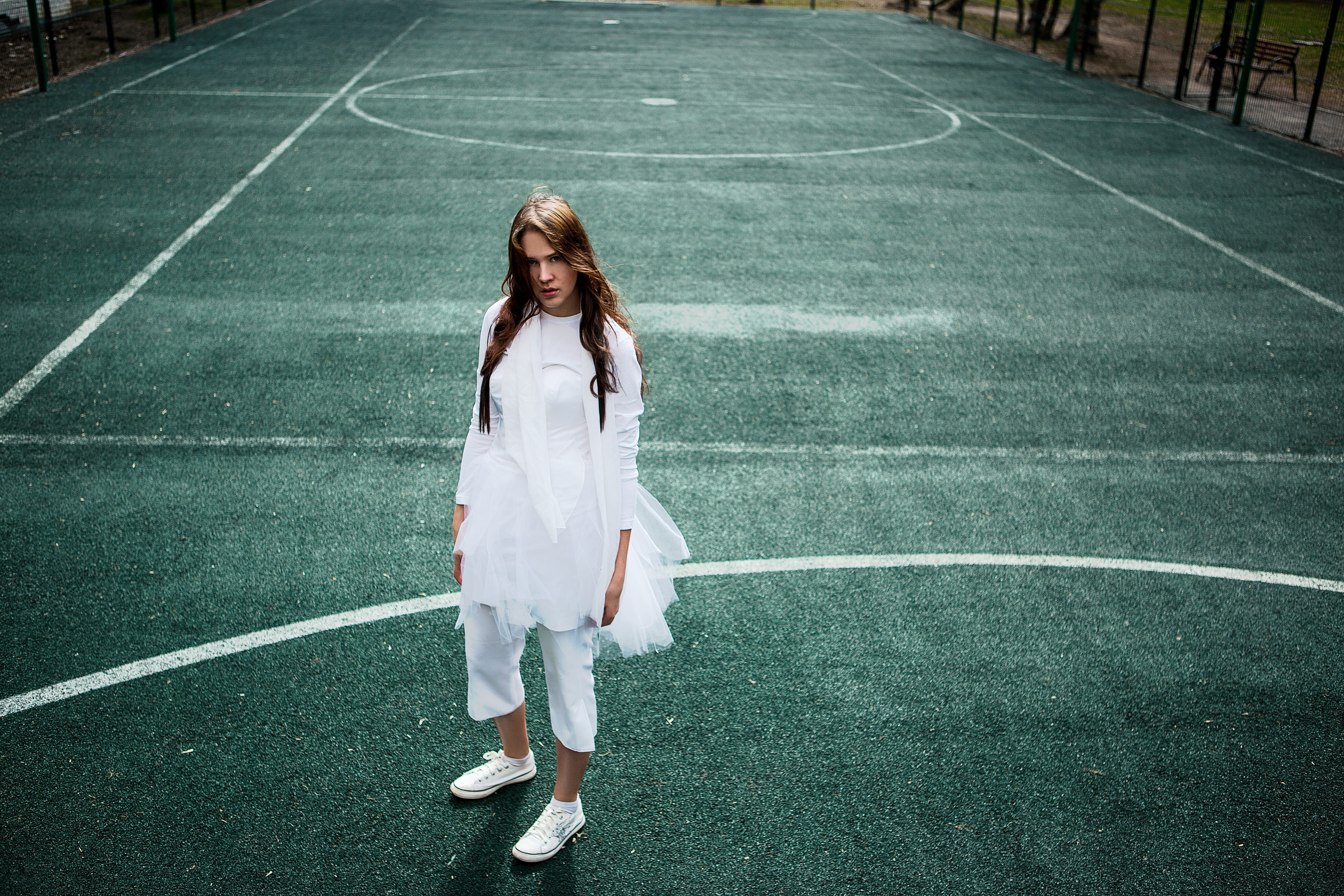 tennis court, hand, girl, day, ballet, one woman only, standing, plastic, makeup, youth, view, angel, hair, outdoors, woman, city, leisure activity, 5K, HD Wallpaper