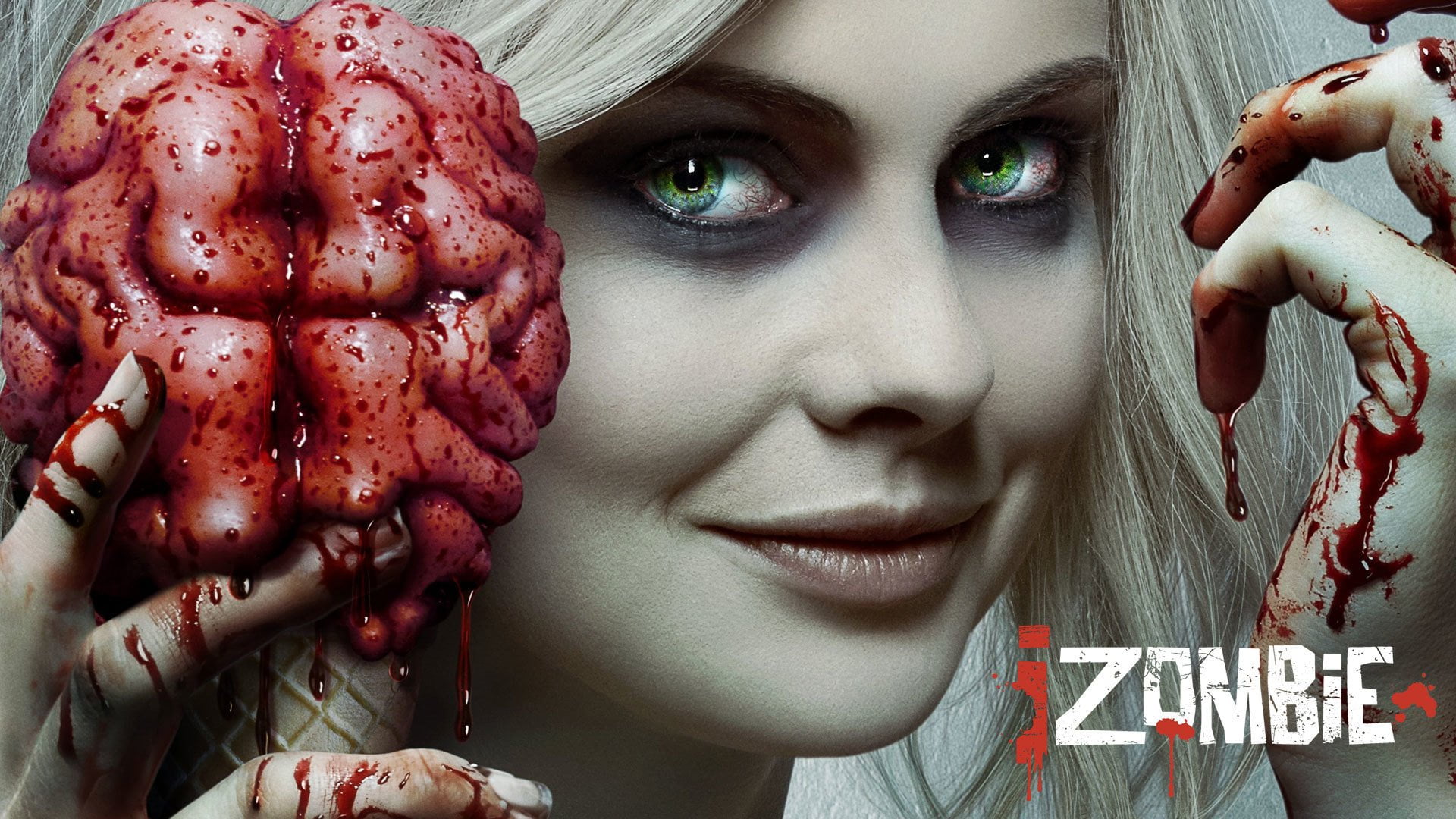 human lips, portrait, beauty, one person, horror, beautiful woman, blood, fear, adult, TV Show, iZombie, headshot, red, Liv Moore, close-up, looking at camera, HD Wallpaper
