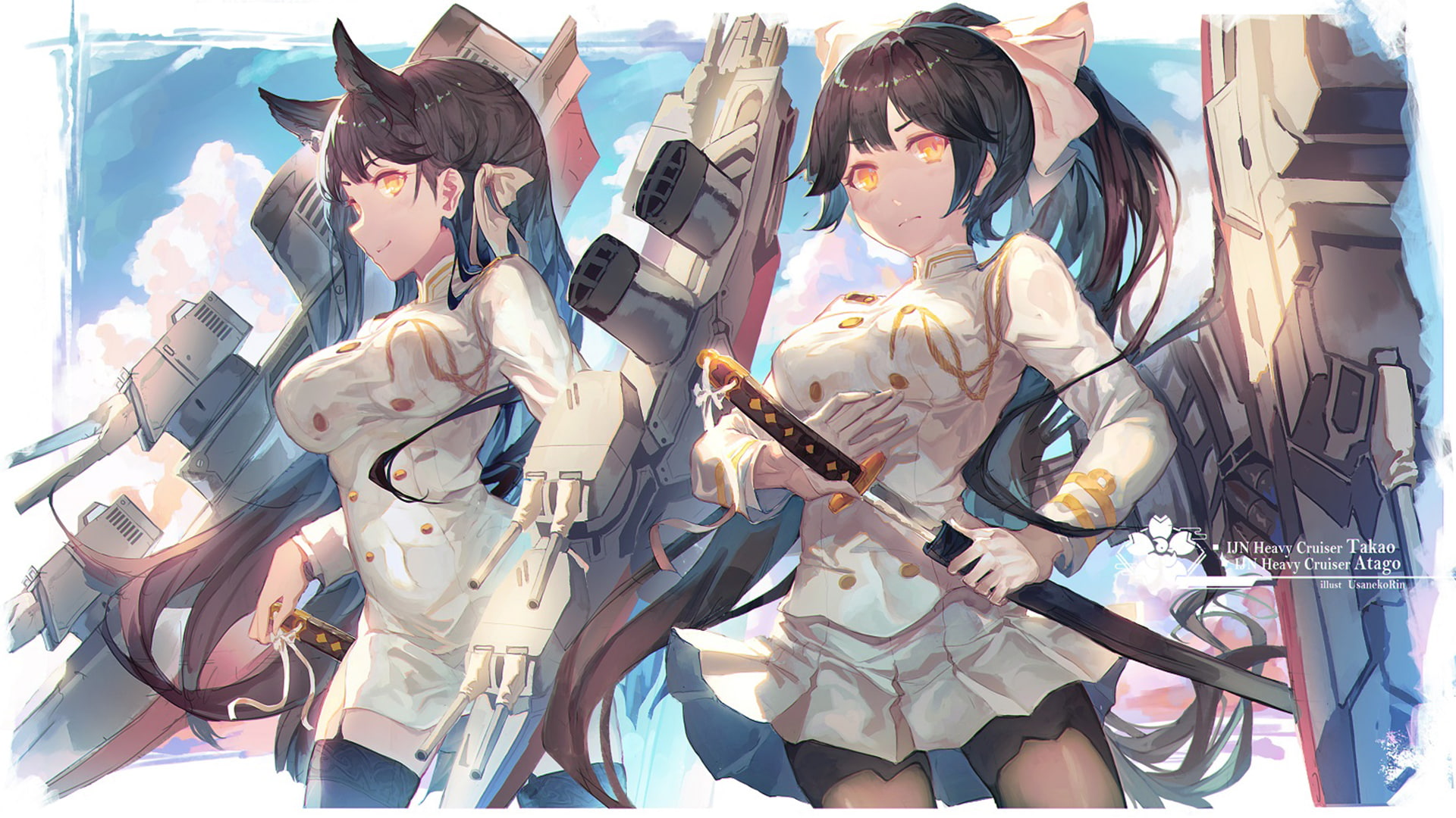 Video Game, Takao (Azur Lane), Azur Lane, Anime, Atago (Azur Lane), 1080P, HD Wallpaper