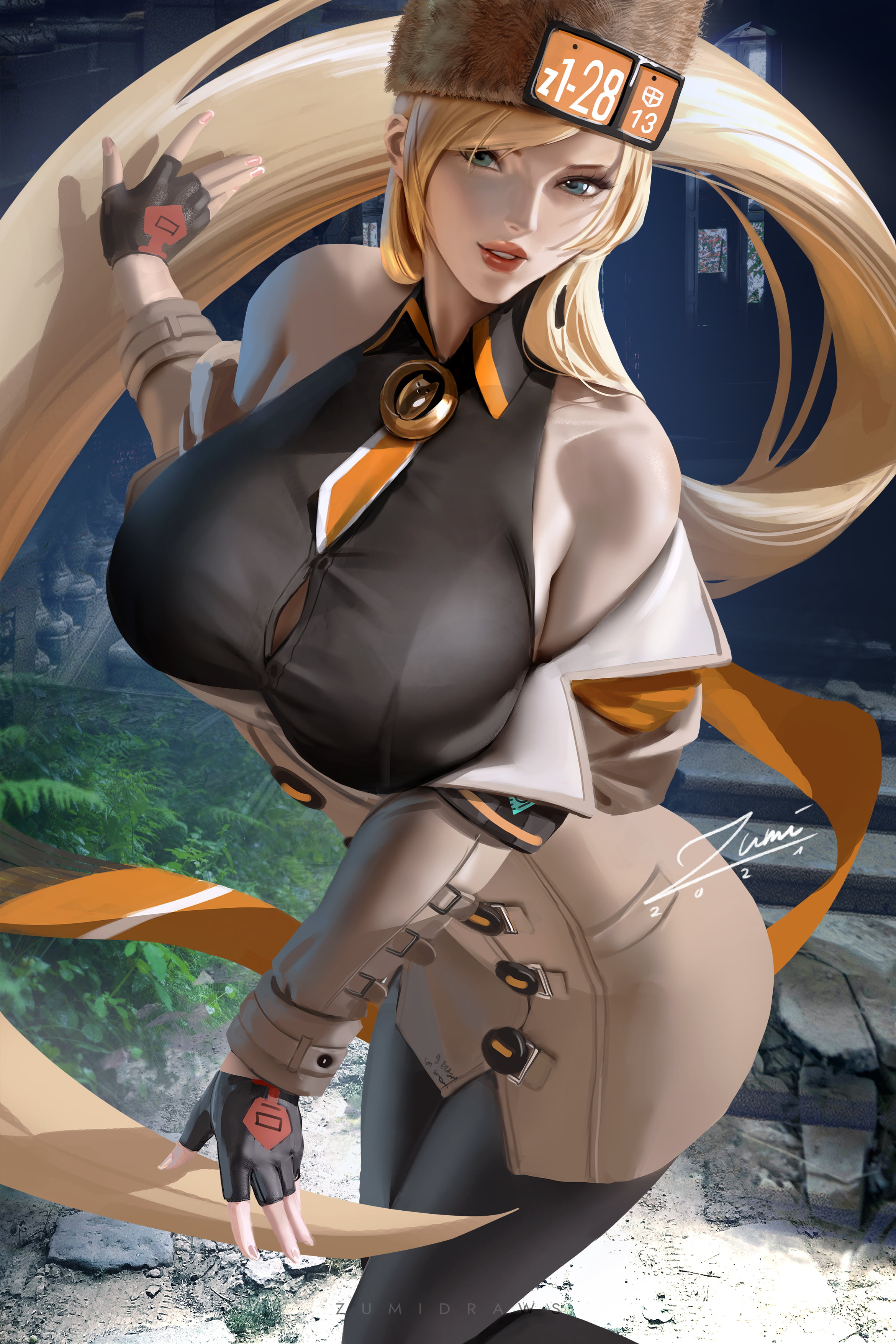 vertical, video game art, video game girls, fantasy art, zumidraws, Zumi, blonde, fantasy girl, fan art, long hair, drawing, portrait display, illustration, Phone HD Wallpaper