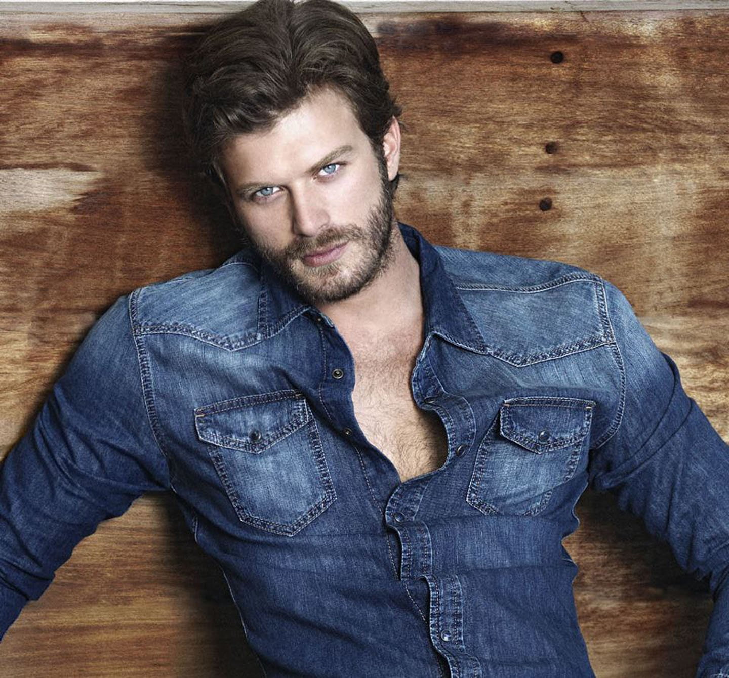 handsome, blue, actor, kivanc-tatlitug, jacket, turkish, model, eyes, 720P, HD Wallpaper