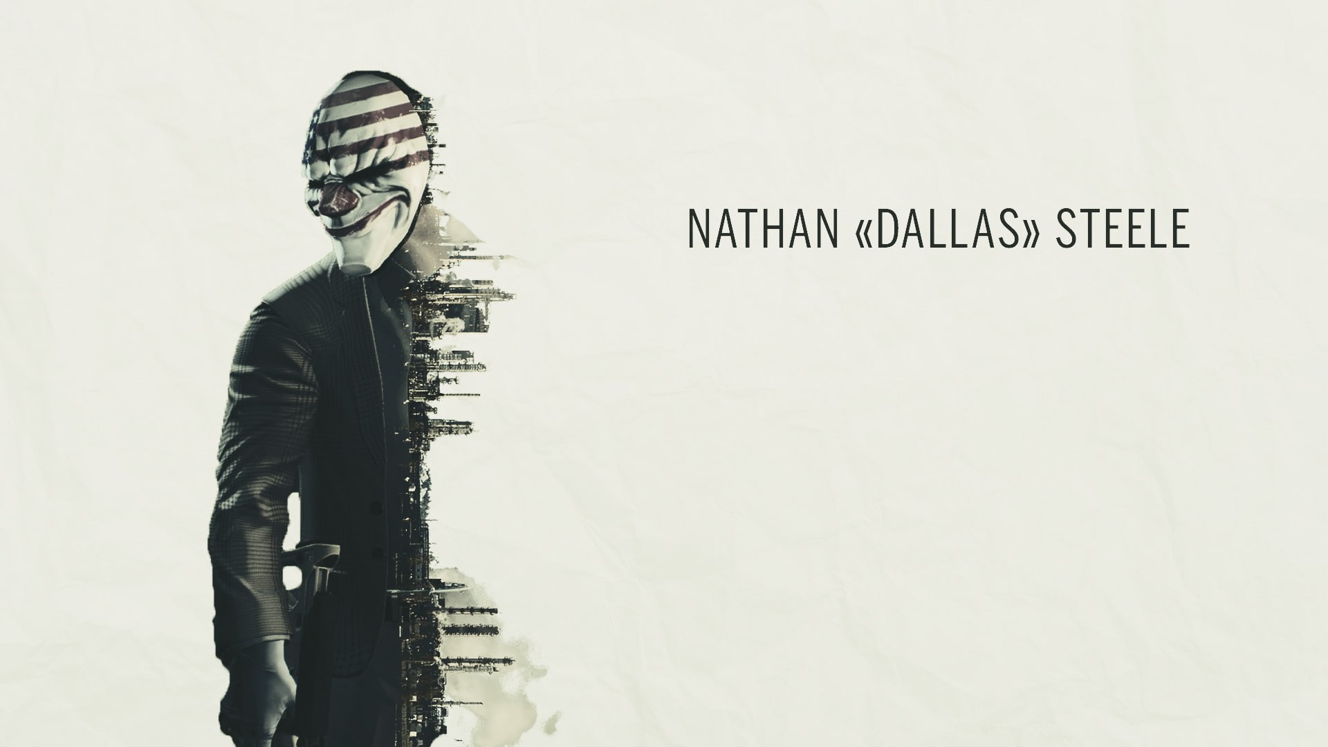 clothing, wall - building feature, sky, 1080P, young adult, communication, lifestyles, western script, one person, True Detective, Payday 2, warm clothing, HD Wallpaper