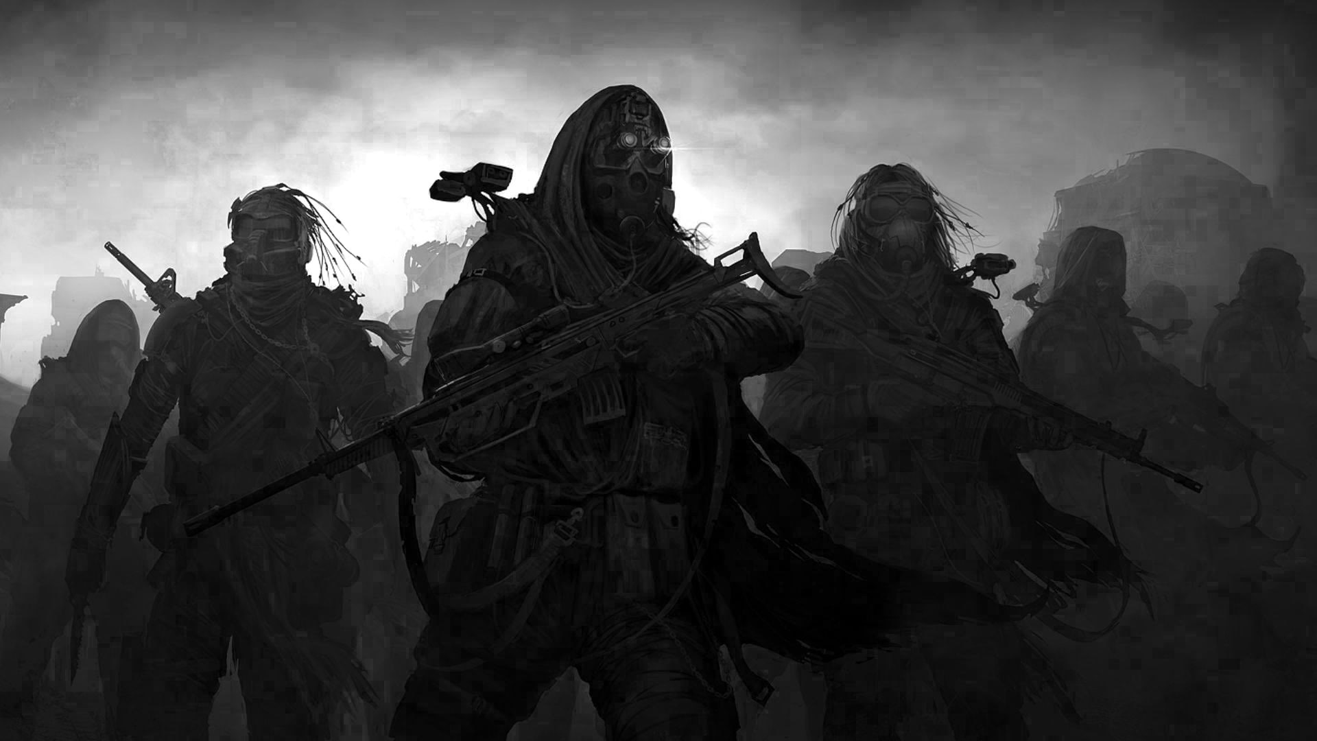 soldiers, guns, weapons, army, star, games, warrior, 1080P, mask, wwars, video, dark, HD Wallpaper