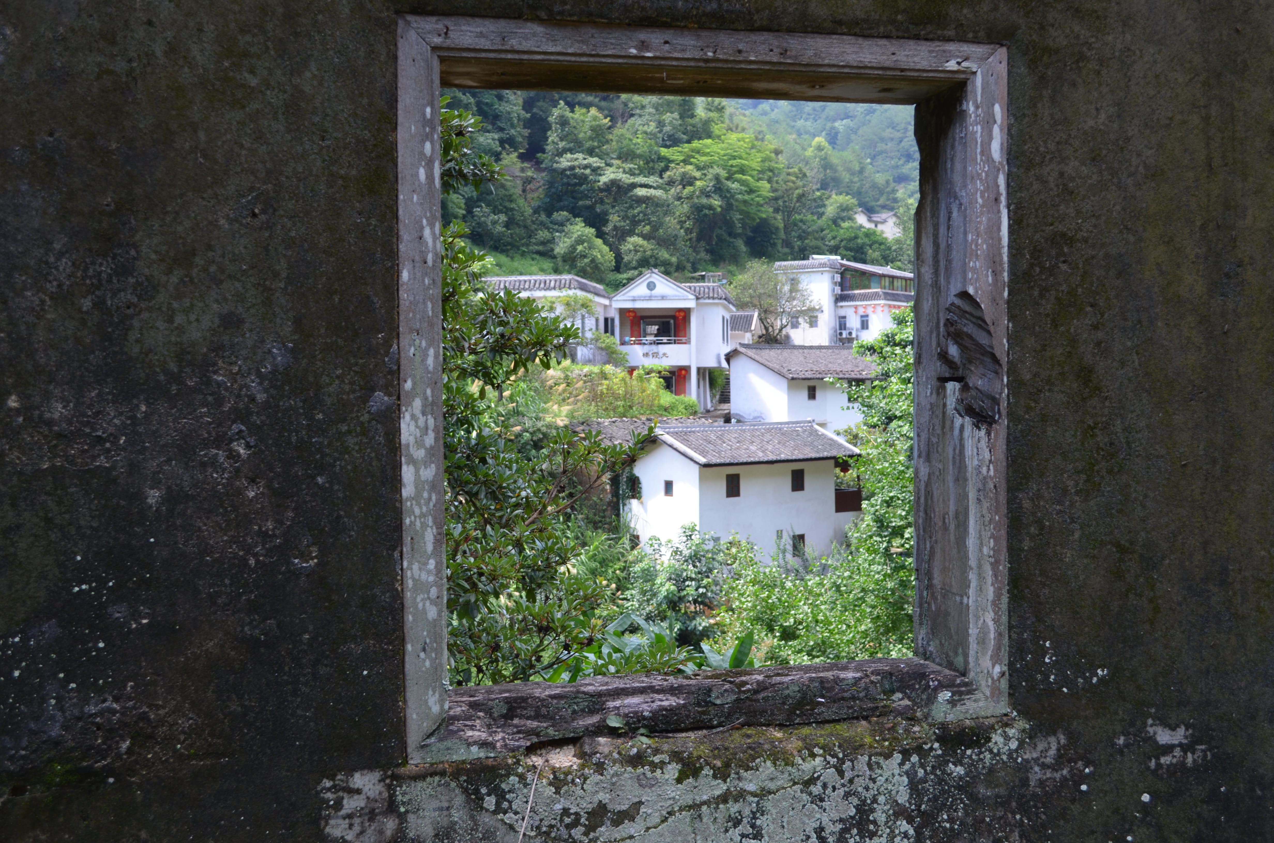 green, abandoned, green color, mountain, travel, window, countryside, weathered, asia, 中国, outdoors, residential district, village, view, plant, built structure, HD Wallpaper