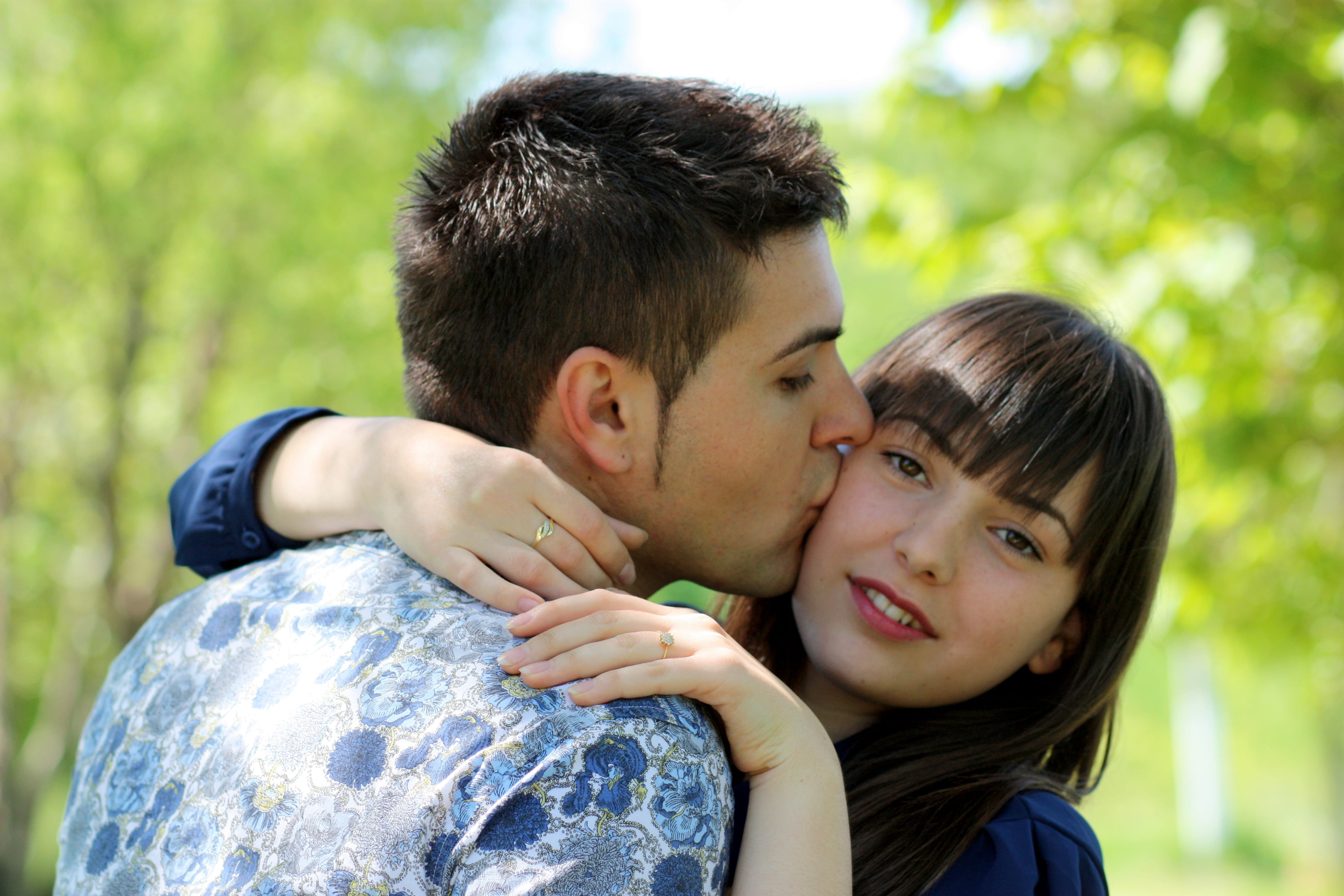 women, focus on foreground, embracing, military uniform, photography, togetherness, bonding, nature, shirt, selected, floral, 4K, men, man, positive emotion, HD Wallpaper