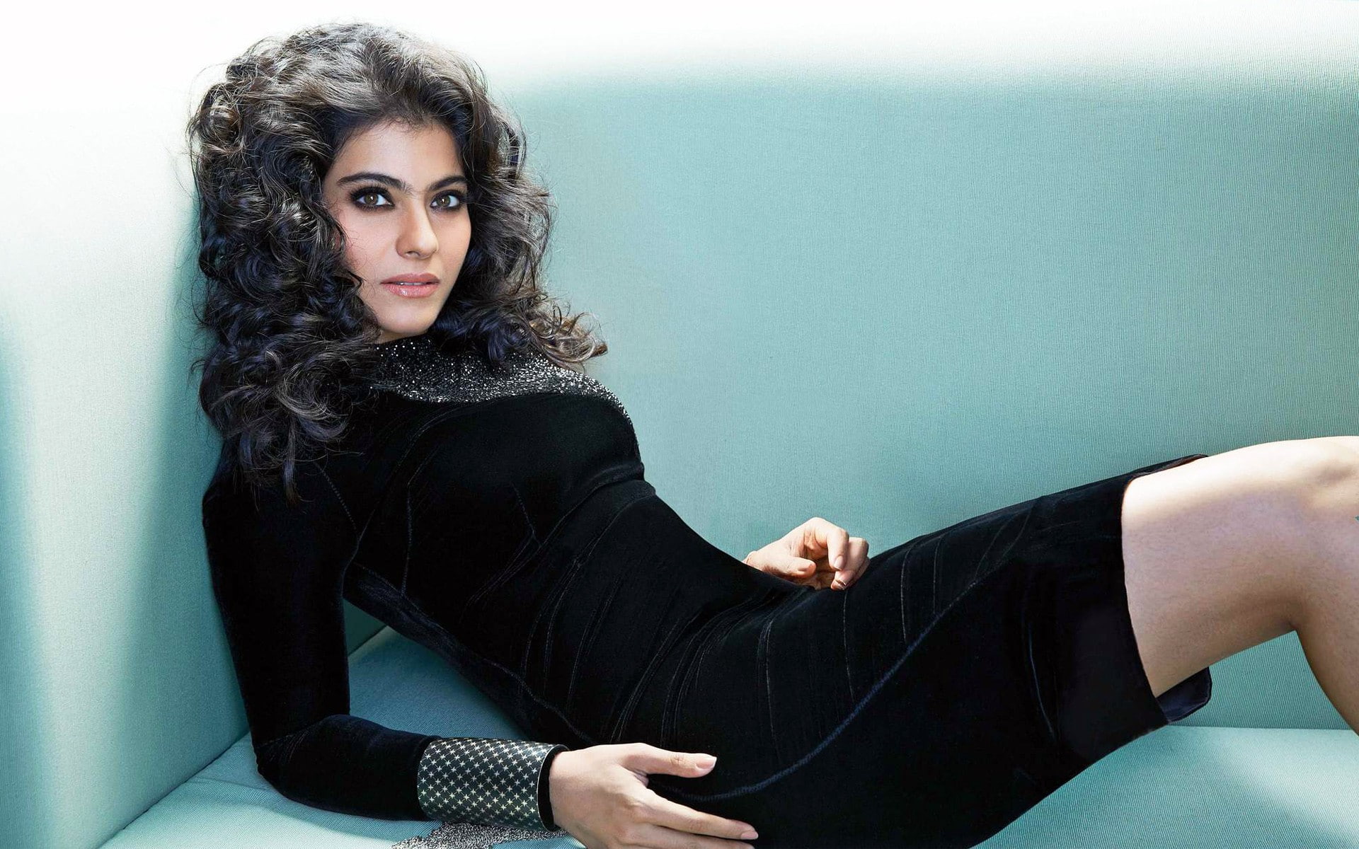 black, bollywood, dress, women, 1080P, kajol, HD Wallpaper