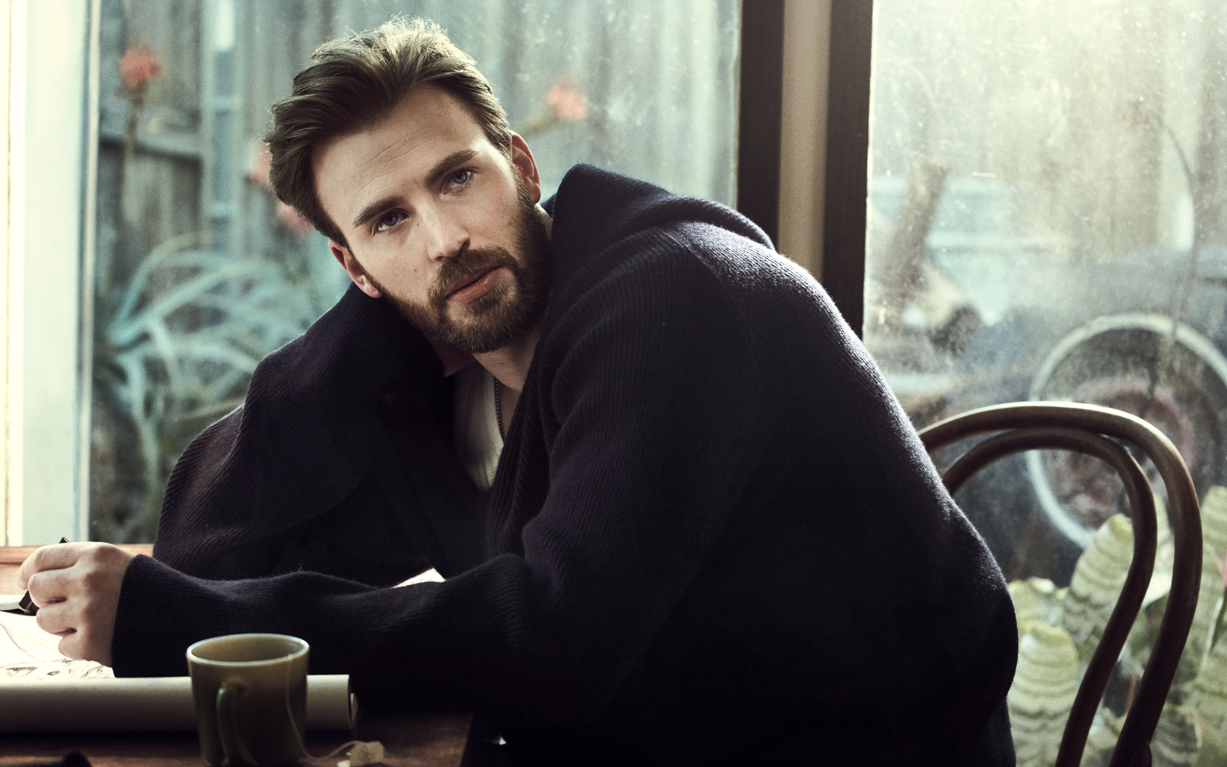 drinking, coffee cup, mug, lifestyles, 4K, young men, window, Evans, Chris, one person, business, young adult, drink, real people, coffee shop, facial hair, HD Wallpaper