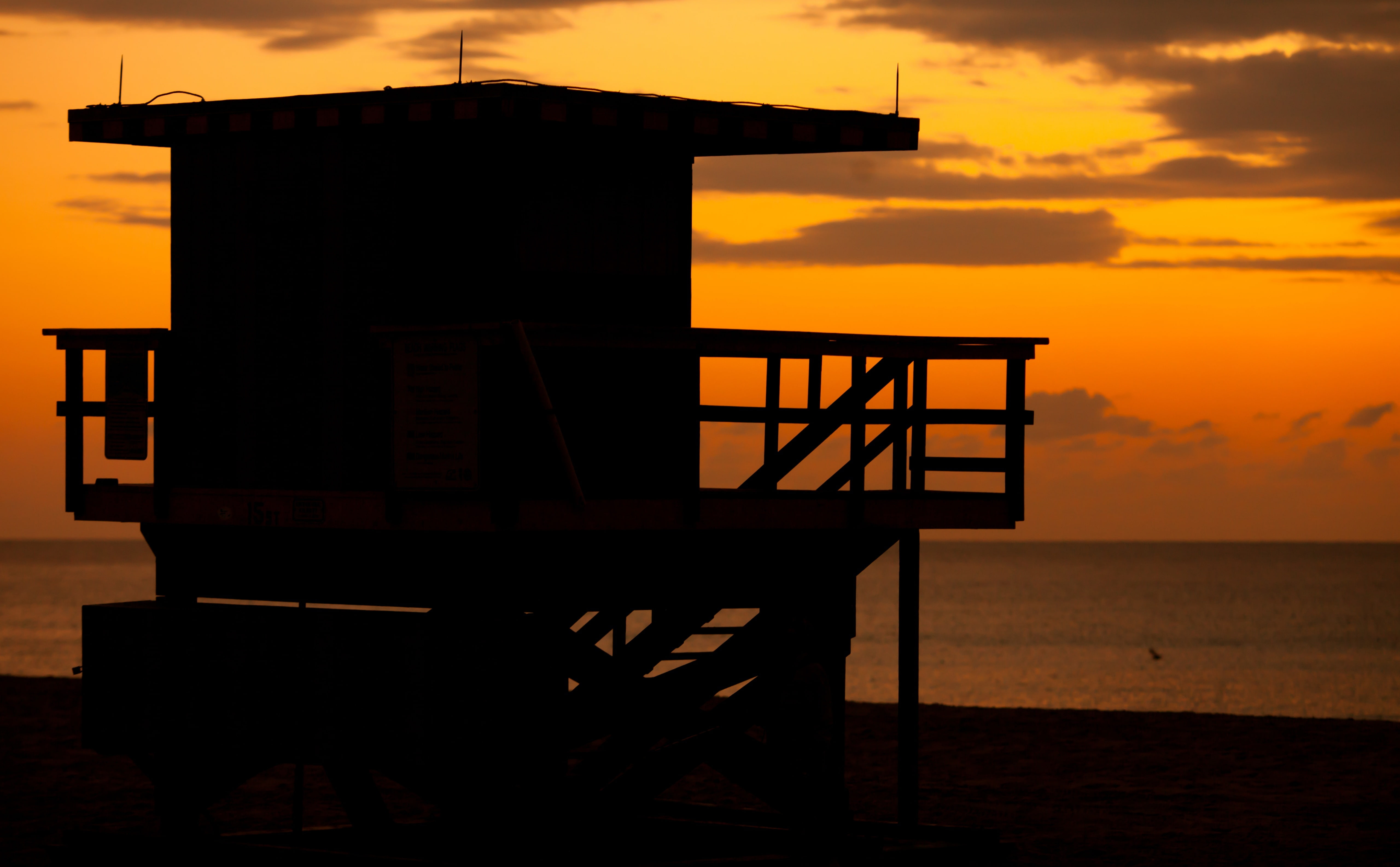 built structure, Miami Beach, outdoors, horizon, Nature, Florida, beauty in nature, hut, scenics - nature, United States of America, sunset, know, someone, HD Wallpaper