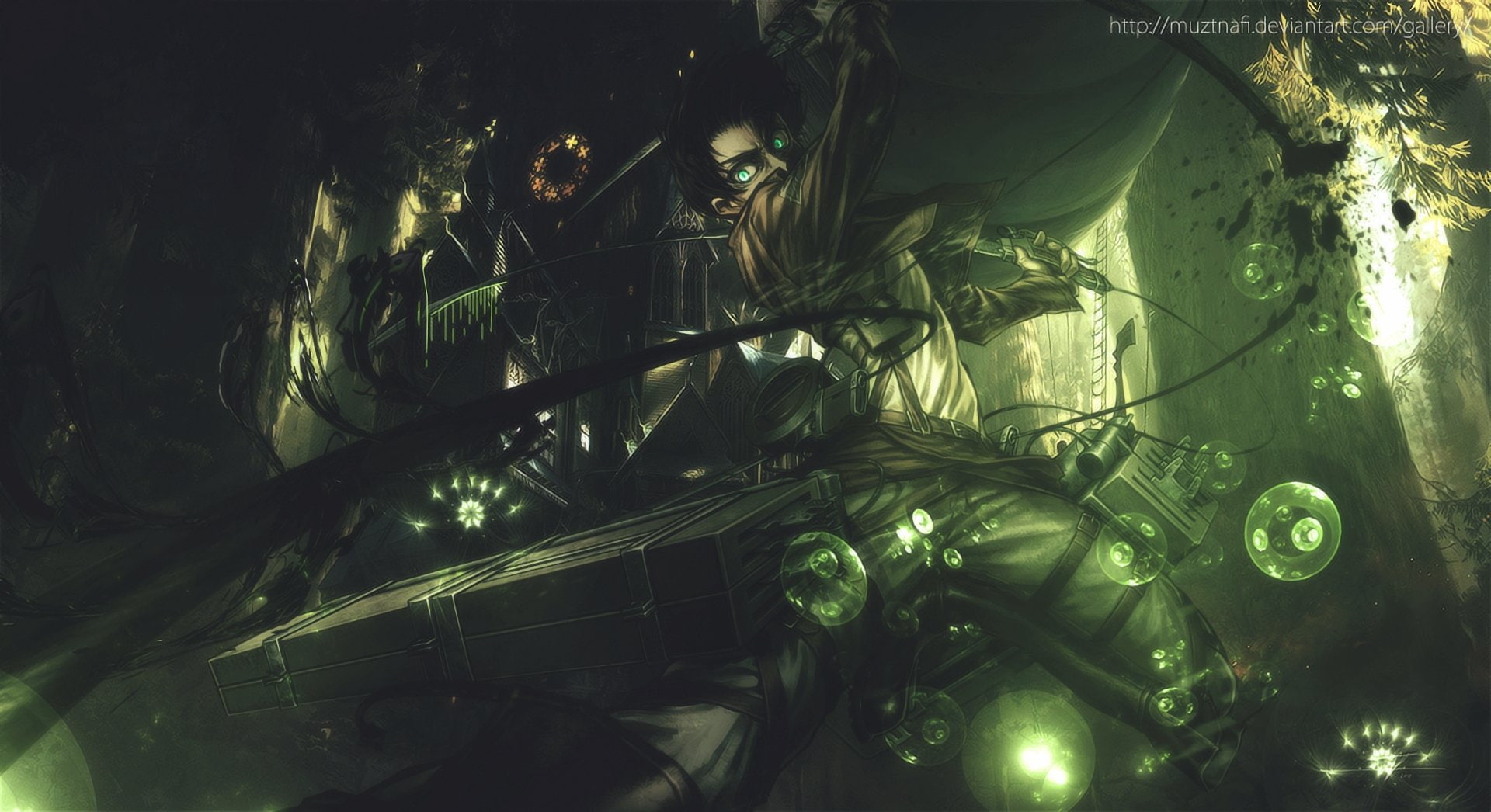 green color, branch, growth, Levi Ackerman, Anime, Attack On Titan, night, no people, glass - material, 1080P, decoration, low angle view, close-up, leaf, HD Wallpaper