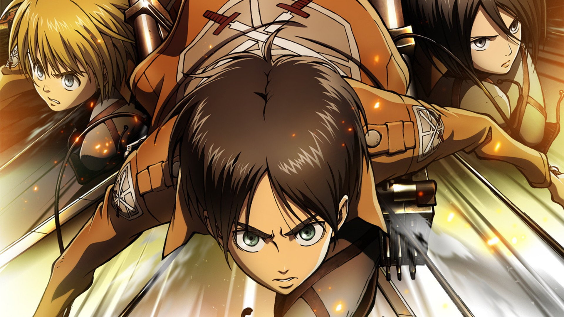 Eren Yeager, Attack On Titan, Armin Arlert, Mikasa Ackerman, 1080P, Anime, HD Wallpaper