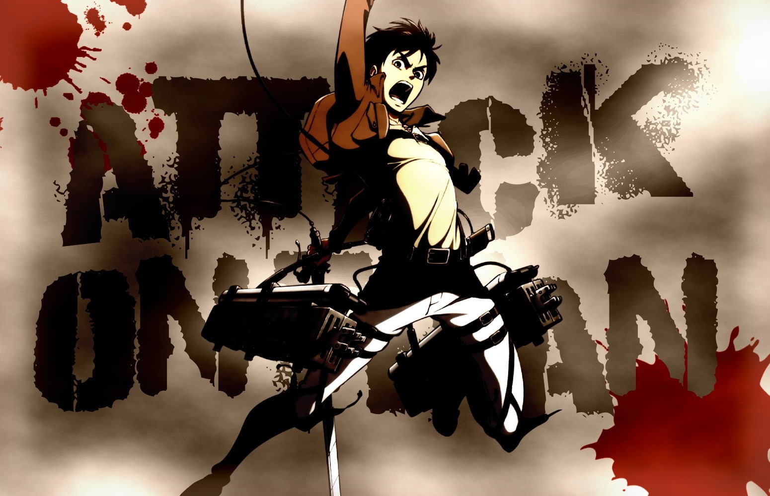 720P, human representation, representation, Shingeki no Kyojin, anime boys, anime, sky, digital composite, no people, artwork, art and craft, creativity, HD Wallpaper
