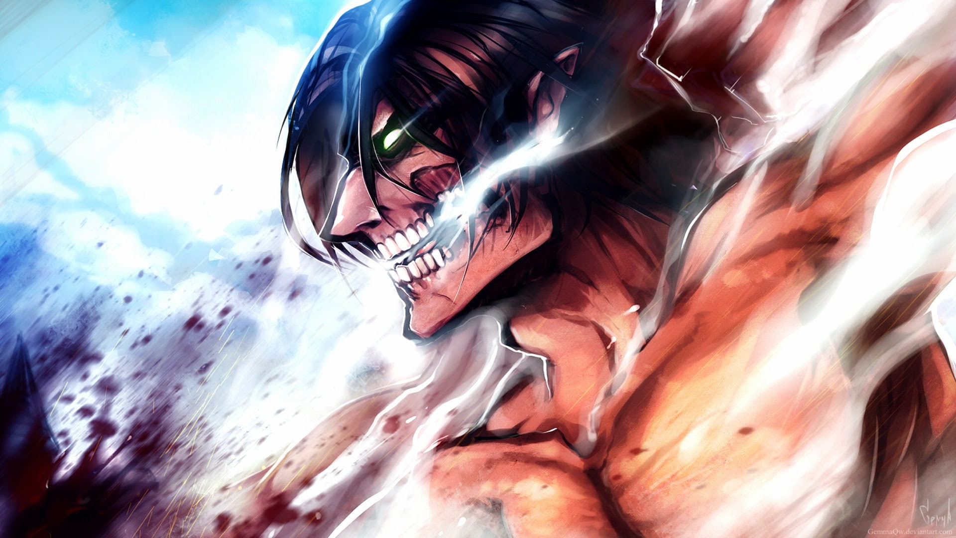 Shingeki no Kyojin, 1080P, anime boys, Eren Jeager, HD Wallpaper