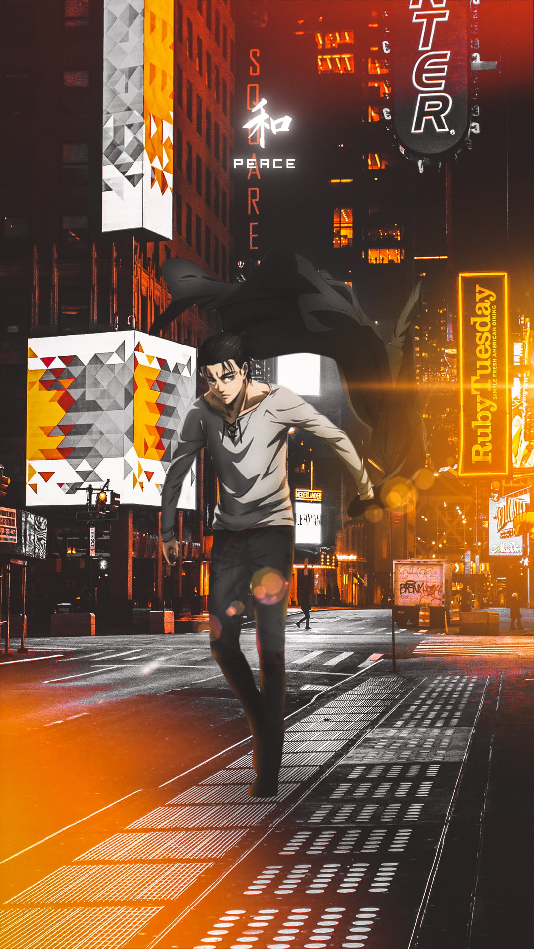 anime boys, Shingeki no Kyojin, 1080P, Eren Jeager, city lights, Attack on Titan (Game), Phone HD Wallpaper