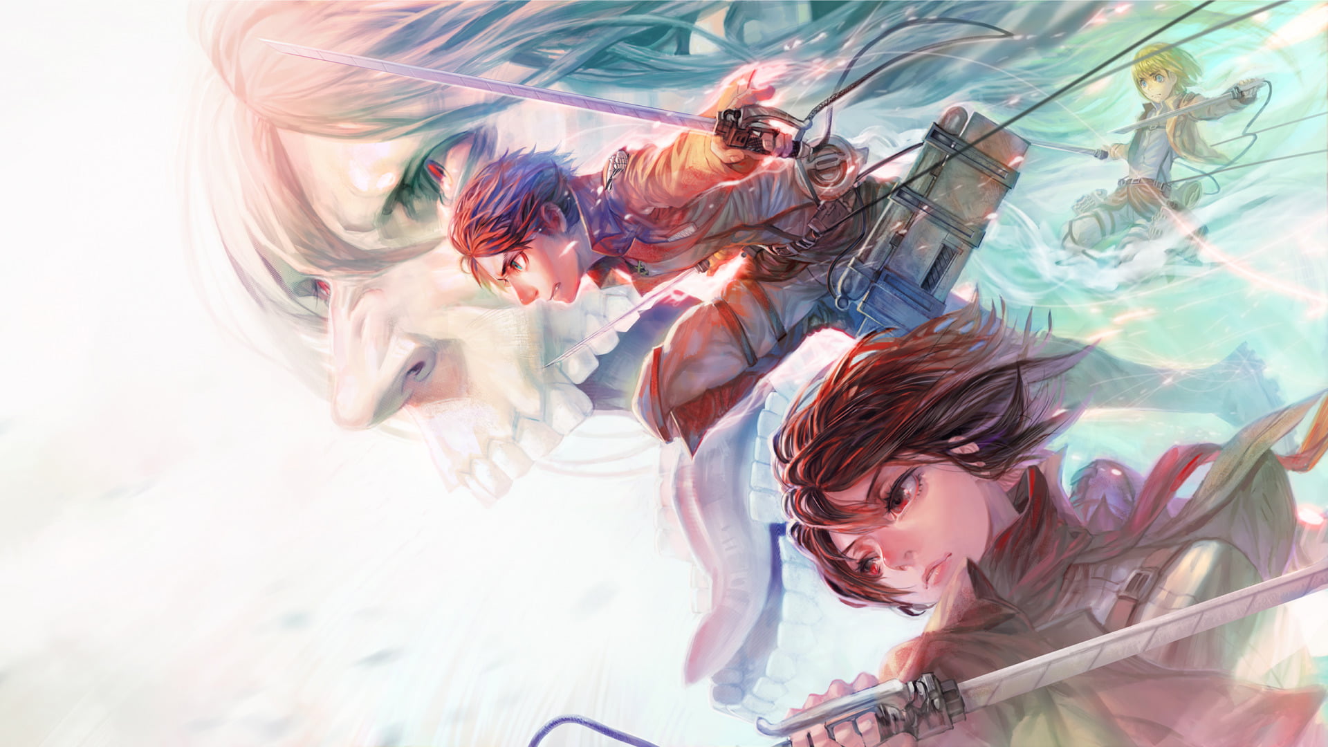 emotion, Anime, positive emotion, nature, young women, Shingeki No Kyojin, sea, Mikasa Ackerman, water, people, adult, lifestyles, young men, women, leisure activity, HD Wallpaper