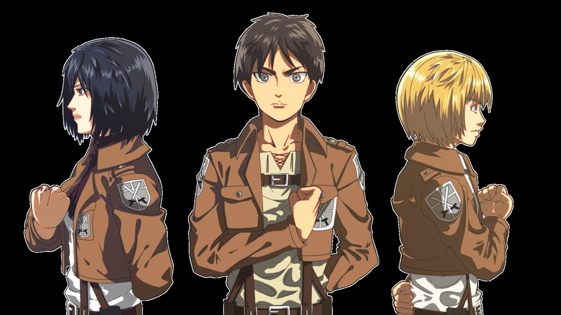 Eren Yeager, Mikasa Ackerman, Anime, Attack On Titan, Armin Arlert, 1080P, Shingeki No Kyojin, HD Wallpaper