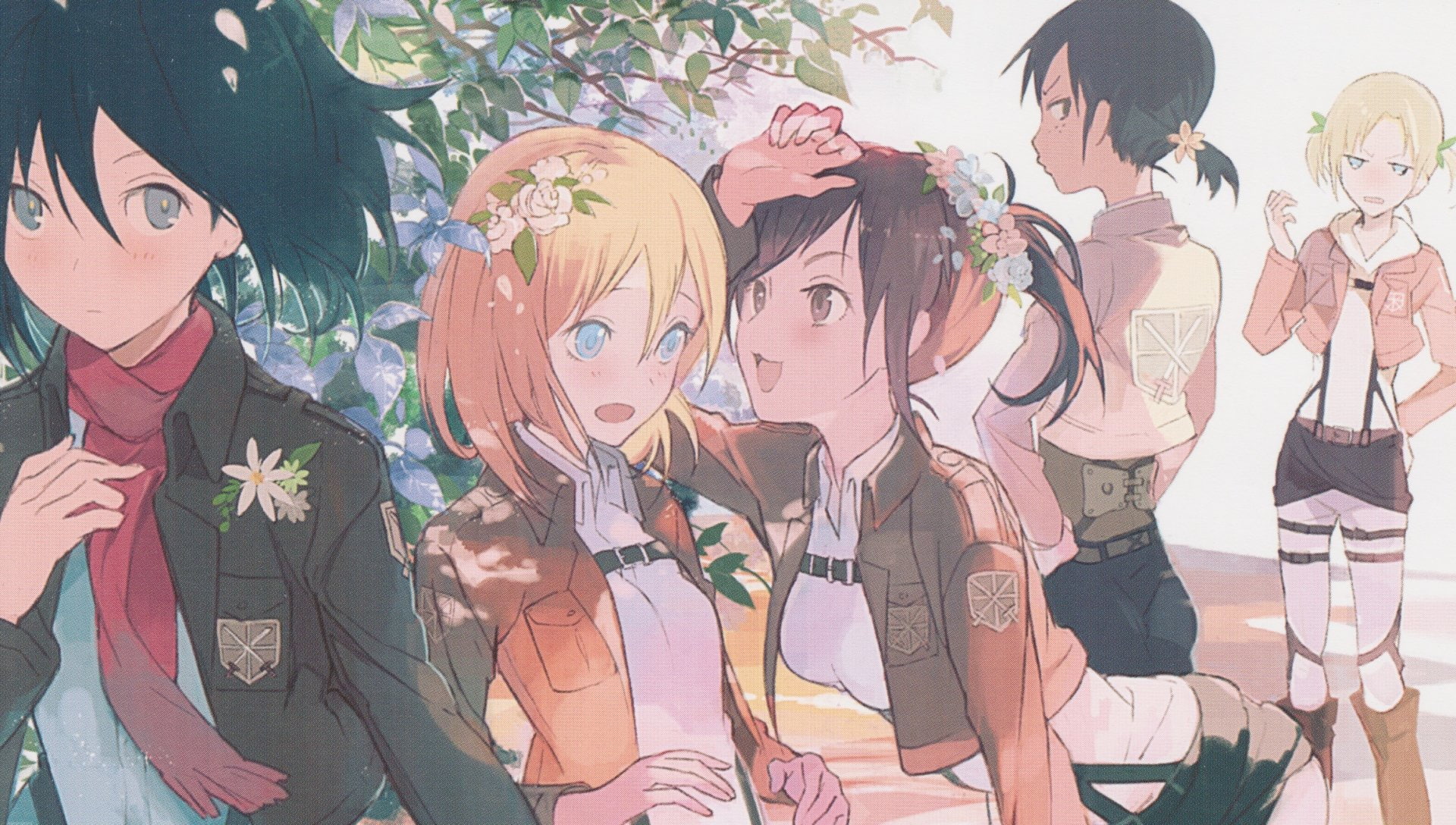 Annie Leonhart, multi colored, people, Sasha Blouse, group of people, young men, portrait, Historia Reiss, women, representation, Attack On Titan, adult, HD Wallpaper